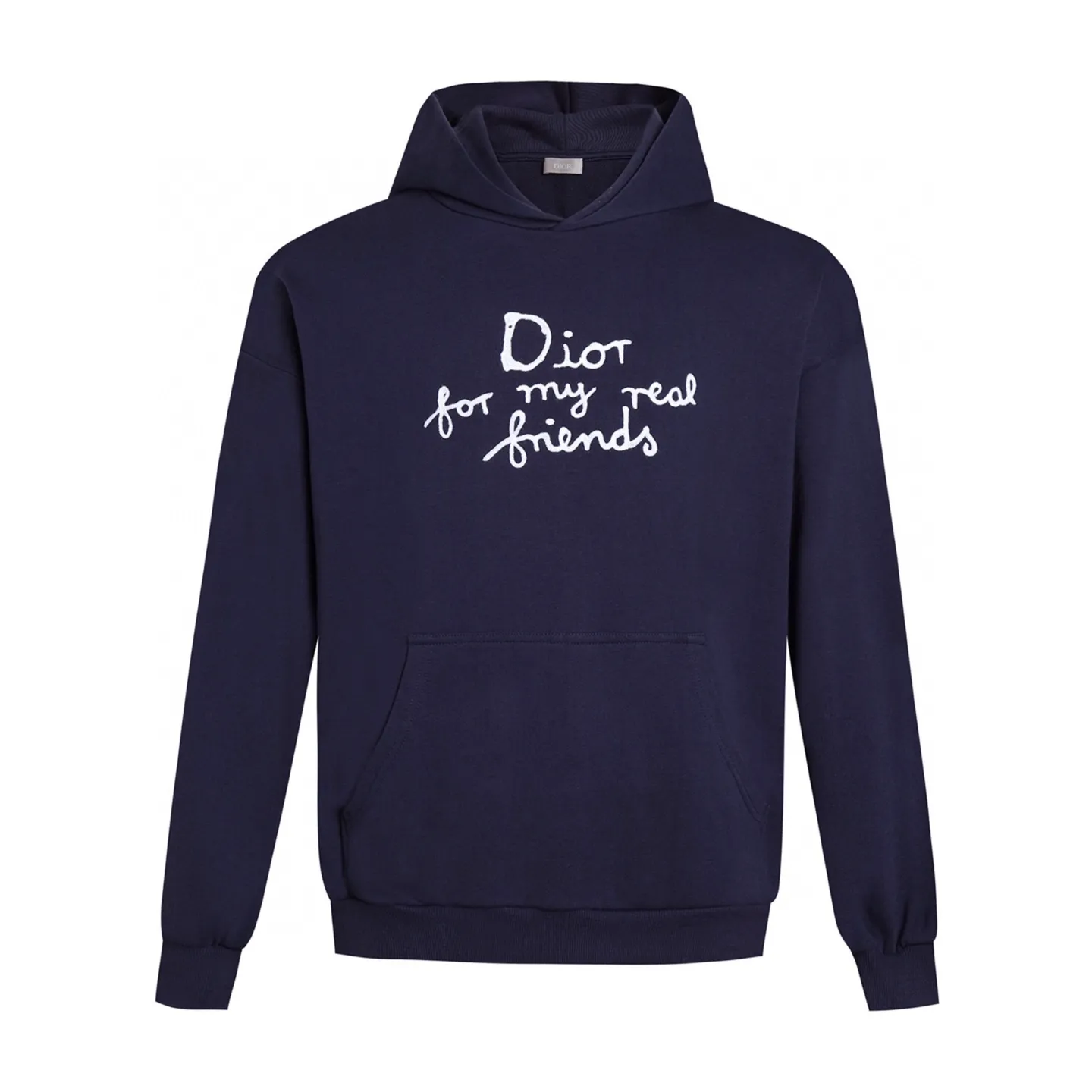 🅿️440 [Exclusive supply] CD Friend Embroidered Hooded Sweatshirt (Navy Blue) The original version was purchased and developed by 6922. The fabric is made of 380g combed cotton trendy brand sweatshirt material and matched with 440g stretch rib. This hooded sweatshirt displays the Dir For My Real Friends logo from the DIR AND HYLTON NEL collaboration. Crafted from navy cotton fleece, it features contrasting embroidery on the front and a practical kangaroo pocket. Cut for a relaxed fit with a ribbed hem and cuffs, it pairs well with a variety of casual outfits. DIO AND HYLTON NEL collaboration Dir For My Real Friends logo embroidery. Size:S-M-L-XL