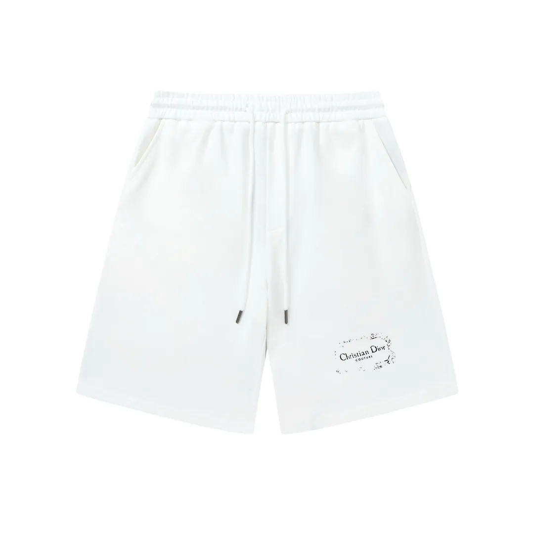 🅿️200 DIOR Dior classic light luxury CD printed letter logo essential for daily commuting for men and women casual shorts ·Customized terry fabric ·Elastic + drawstring adjustable waist ·Waist tag, three wash marks complete Color: White Size: XS S M L