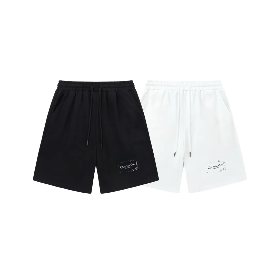 🅿️200 DIOR Dior classic light luxury CD printed letter logo essential for daily commuting for men and women casual shorts ·Customized terry fabric ·Elastic + drawstring adjustable waist ·Waist tag, three wash marks complete Color: White Size: XS S M L