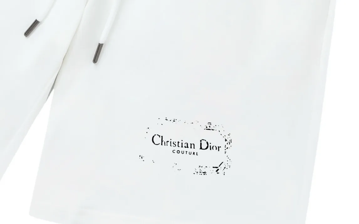 🅿️200 DIOR Dior classic light luxury CD printed letter logo essential for daily commuting for men and women casual shorts ·Customized terry fabric ·Elastic + drawstring adjustable waist ·Waist tag, three wash marks complete Color: White Size: XS S M L