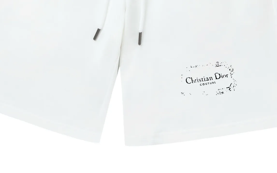 🅿️200 DIOR Dior classic light luxury CD printed letter logo essential for daily commuting for men and women casual shorts ·Customized terry fabric ·Elastic + drawstring adjustable waist ·Waist tag, three wash marks complete Color: White Size: XS S M L