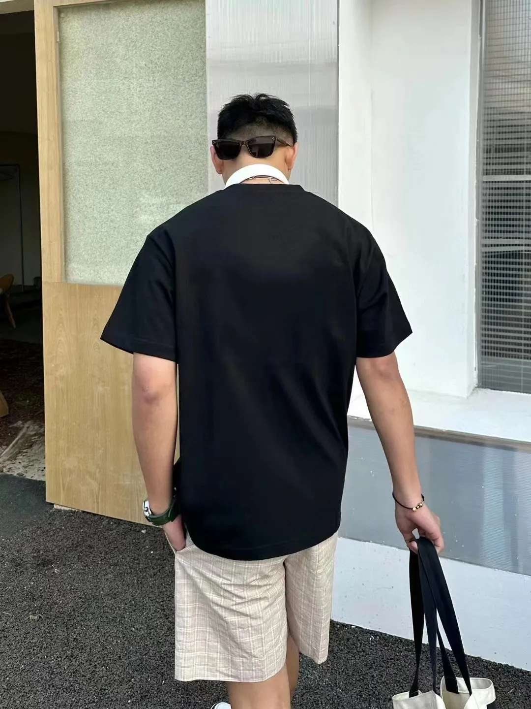🅿️170 [DIOR Dior] 2025FW short-sleeved T-shirt LOGO printing High-end 26s double yarn 300g fabric Heavy fabric Customized frame ribbing in the same cylinder and dyeing Complete three standards Same style for men and women Color: Black White Size: S M L XL 2XL