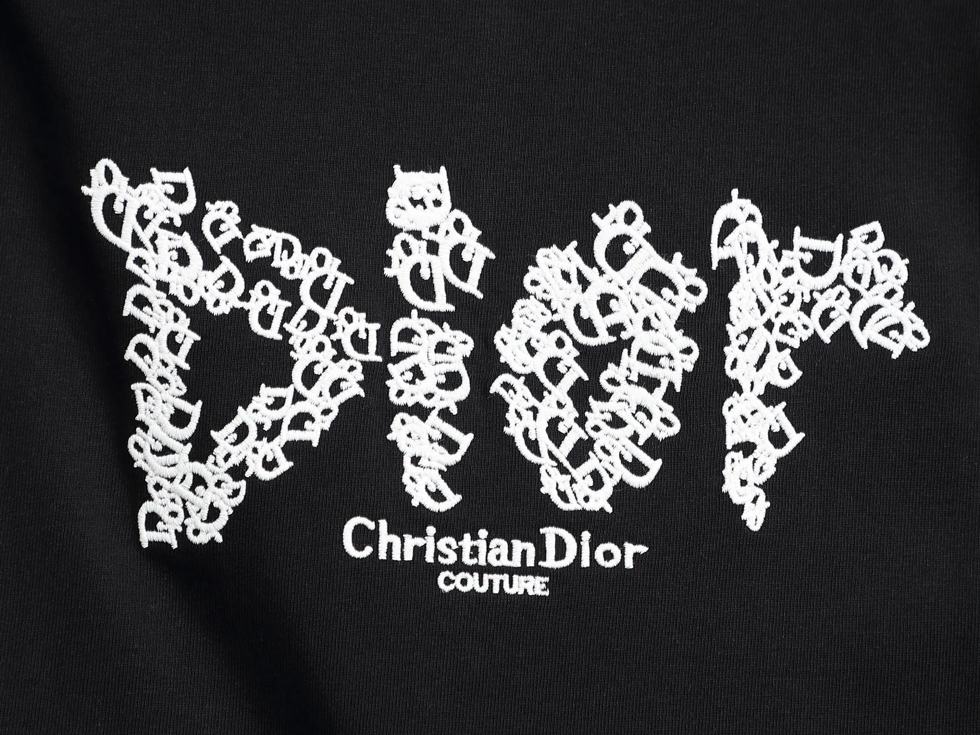 🅿️170 DIOR Dior 2025 SS spring and summer new short-sleeved T-shirt with letter embroidery design, made of 240g double-ply double yarn cotton fabric. The fabric has been washed and treated to make it more comfortable to the touch. Complete with three labels. Color: White Black Size: XS-L