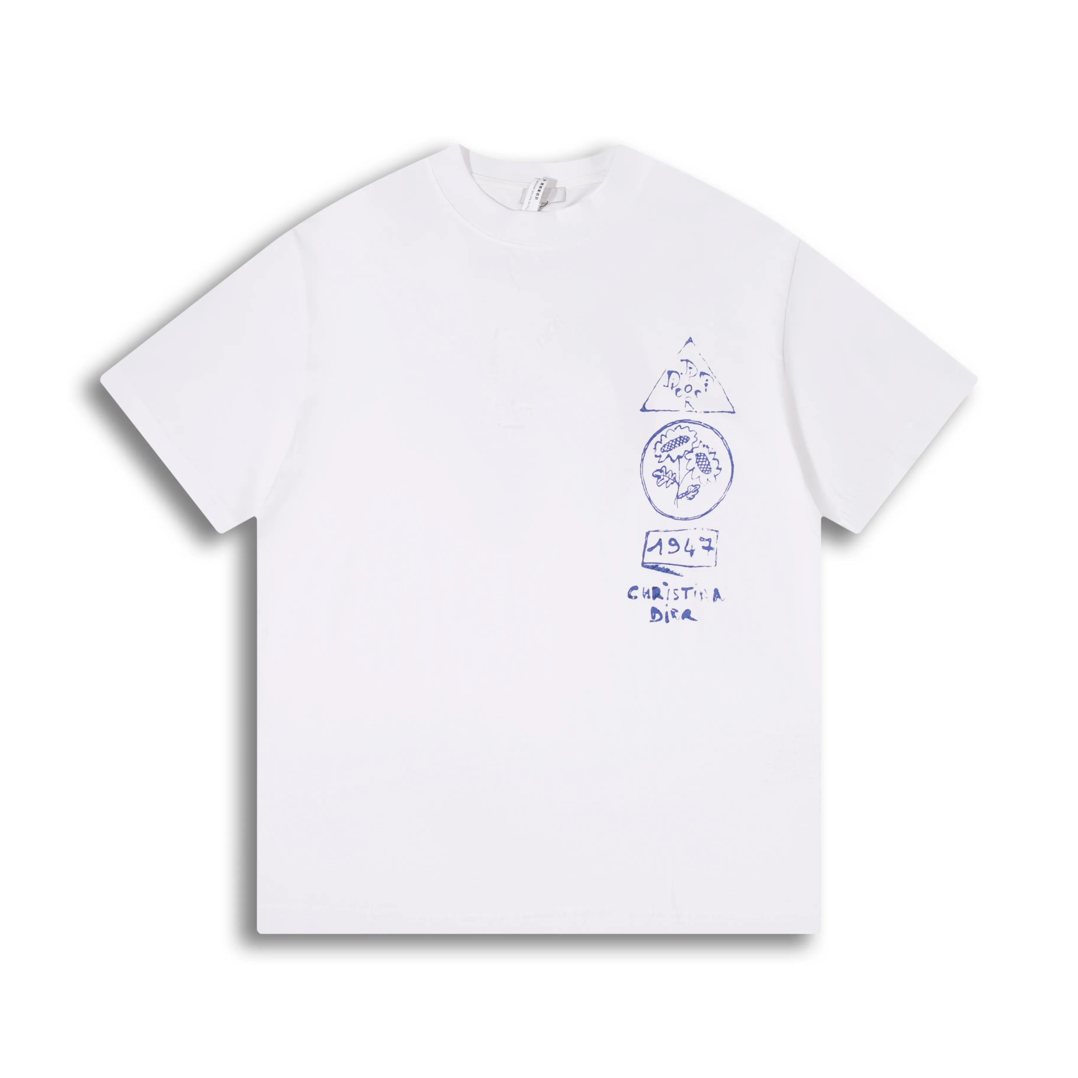 🅿️180 Correct version of high quality D10R summer25ss new digital printing round neck short-sleeved T-shirt. Decorated with printing on the front and back, digital direct printing. The printing effect is light and thin without glue, and the pattern restoration is extremely fine. SIZE: XS S M L