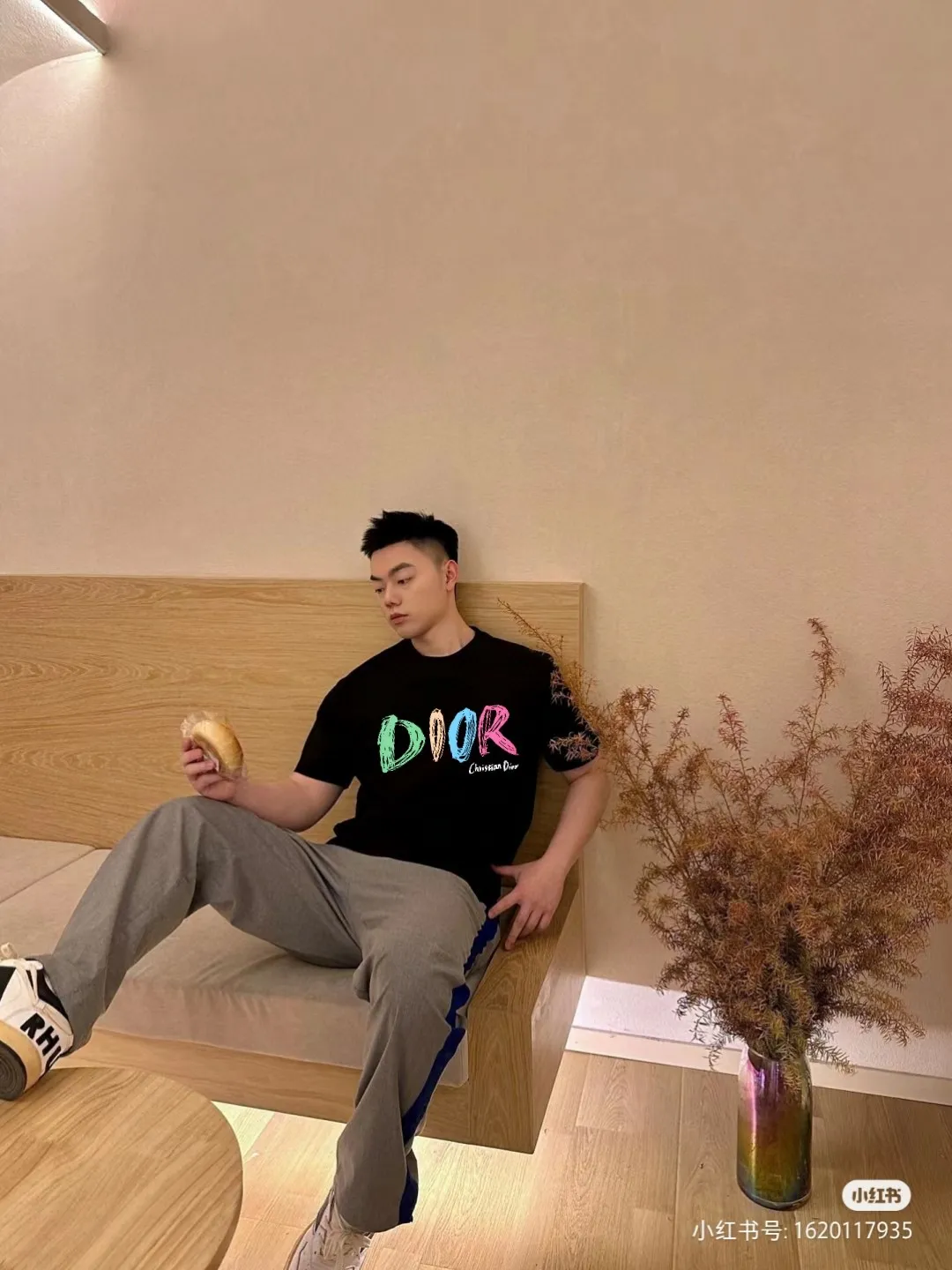 🅿️170 [DIOR Dior] 2025FW short-sleeved T-shirt LOGO printing High-end 26s double yarn 300g fabric Heavy fabric Customized frame ribbing in the same cylinder and dyeing Complete three standards Same style for men and women Color: Black White Size: S M L XL 2XL