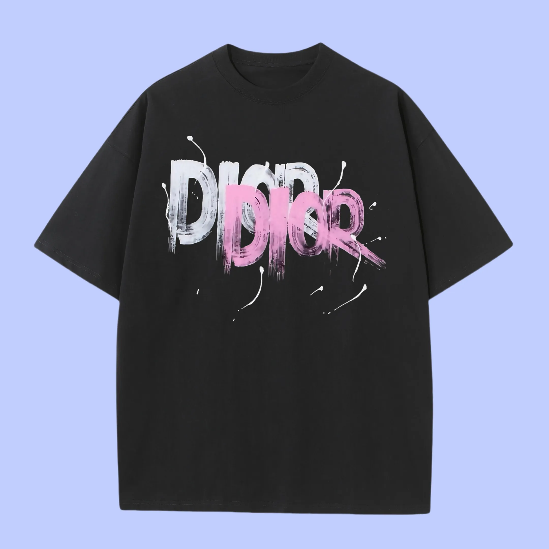 🅿️180 (Profit from cooperation) High-end quality Dior 2025Fall Spring and Summer Series Font logo short-sleeved T-shirt Different from ordinary printing Custom-woven 270G32 double yarn pure cotton fabric Loose version Same style for men and women Size: S M L XL XXL