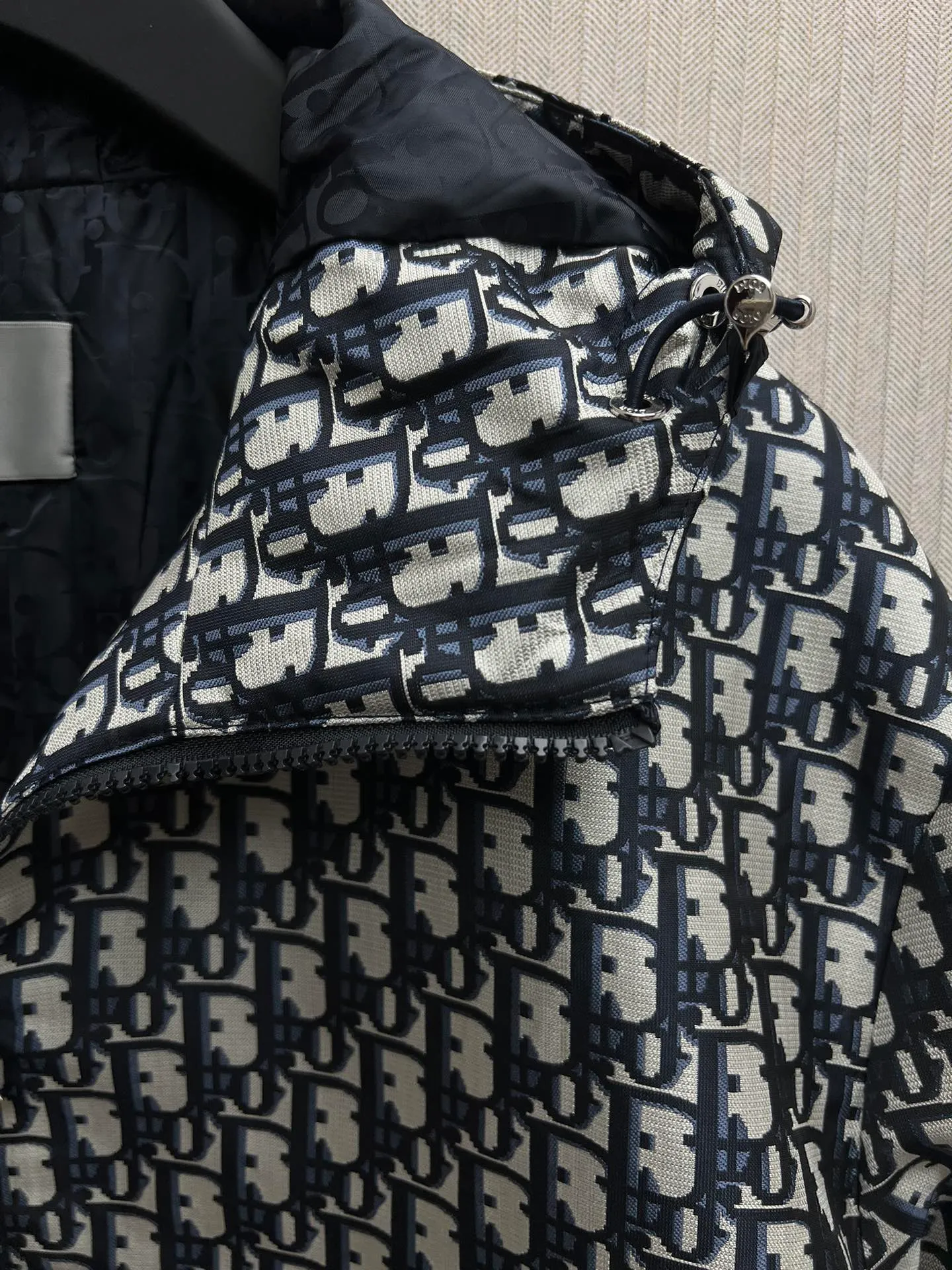 🅿️740 Dior 25ss new Oblique printed all-over zipper hooded jacket, same style for men and women. Code number: 48.50.52.54.56.