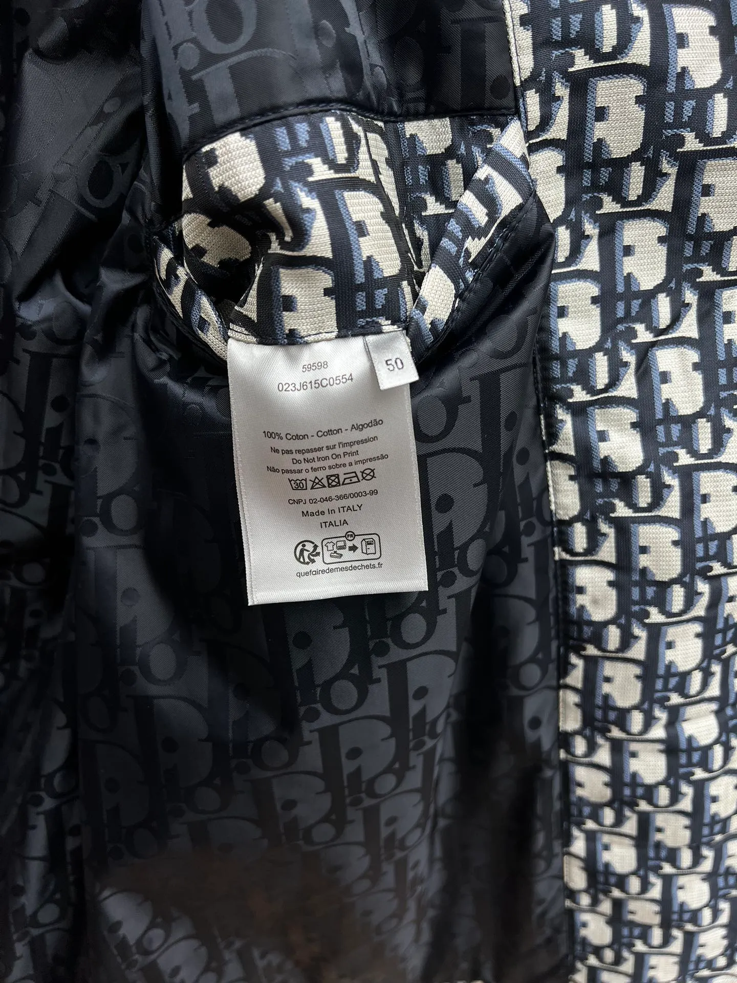 🅿️740 Dior 25ss new Oblique printed all-over zipper hooded jacket, same style for men and women. Code number: 48.50.52.54.56.