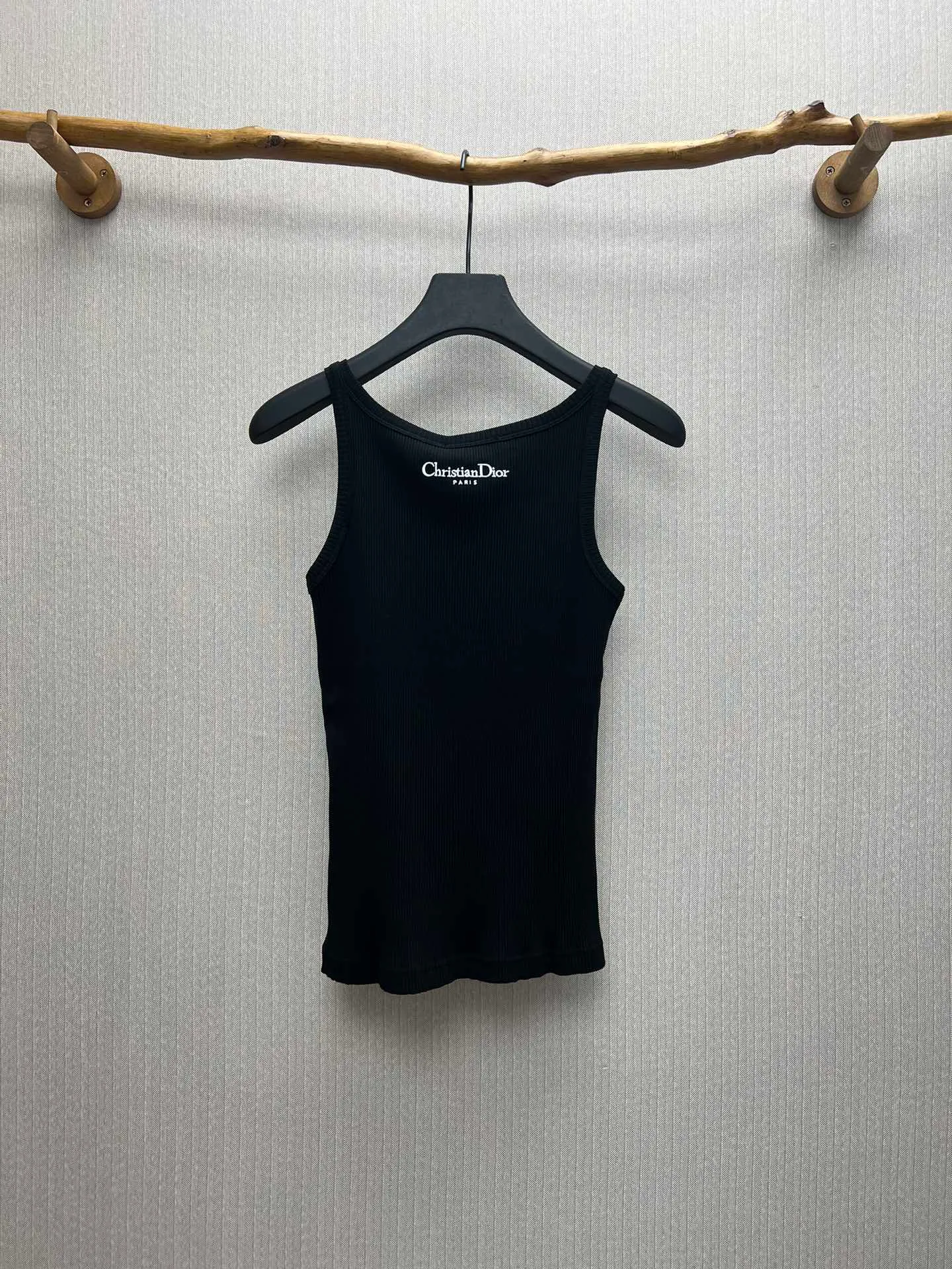 🅿️240 Dior 25ss new cotton ribbed bee CD logo embroidered round neck sleeveless tube top women's high version code number: S.M.L.