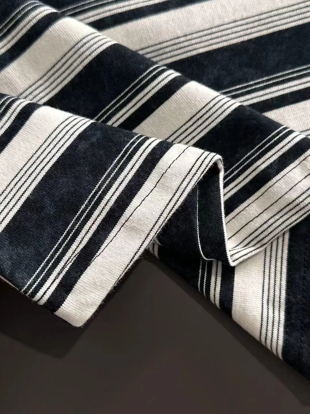 🅿️270 shipped next day DIOR Dior 2025 spring and summer new high quality launch of double yarn pure cotton striped fabric short-sleeved personalized exclusive style will not deform or shrink after being soaked in water SIZE: M-3XL