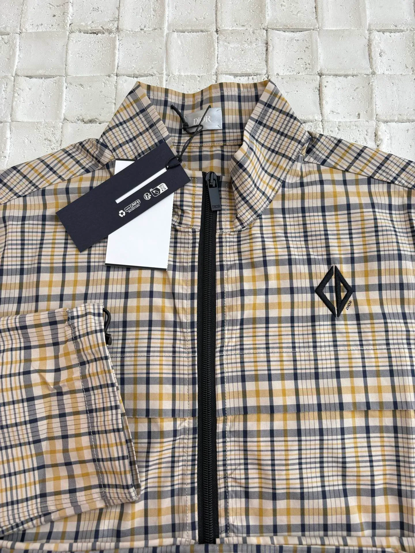 🅿️600 Dio*/Dior 25Fw new Diamond plaid zipper casual jacket Size: S/M/L/XL