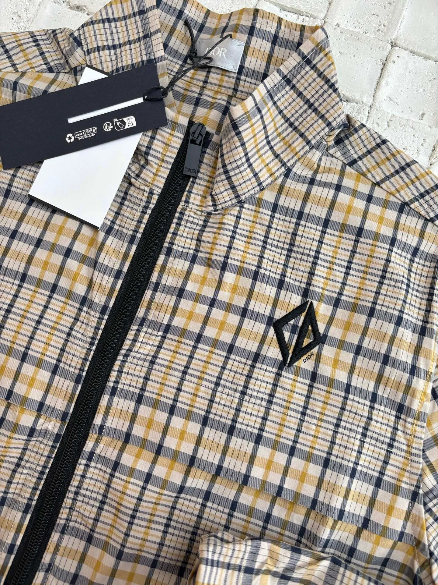 🅿️600 Dio*/Dior 25Fw new Diamond plaid zipper casual jacket Size: S/M/L/XL