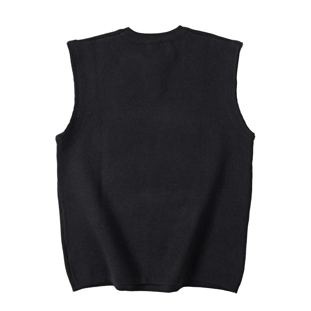🅿️240 (with suitcase) CD 2023 new wool blended jacquard sleeveless sweater with pictures ⚠️Purchased at the original price of 12560💰, the wool is knitted by a 7-needle imported machine. It uses wool-containing yarn and is dyed. The pattern is restored after 3 times of pattern making. Original development of custom yarn. Customized accessories. Ribbed round neck, cuffs and hem. Size XS S M L