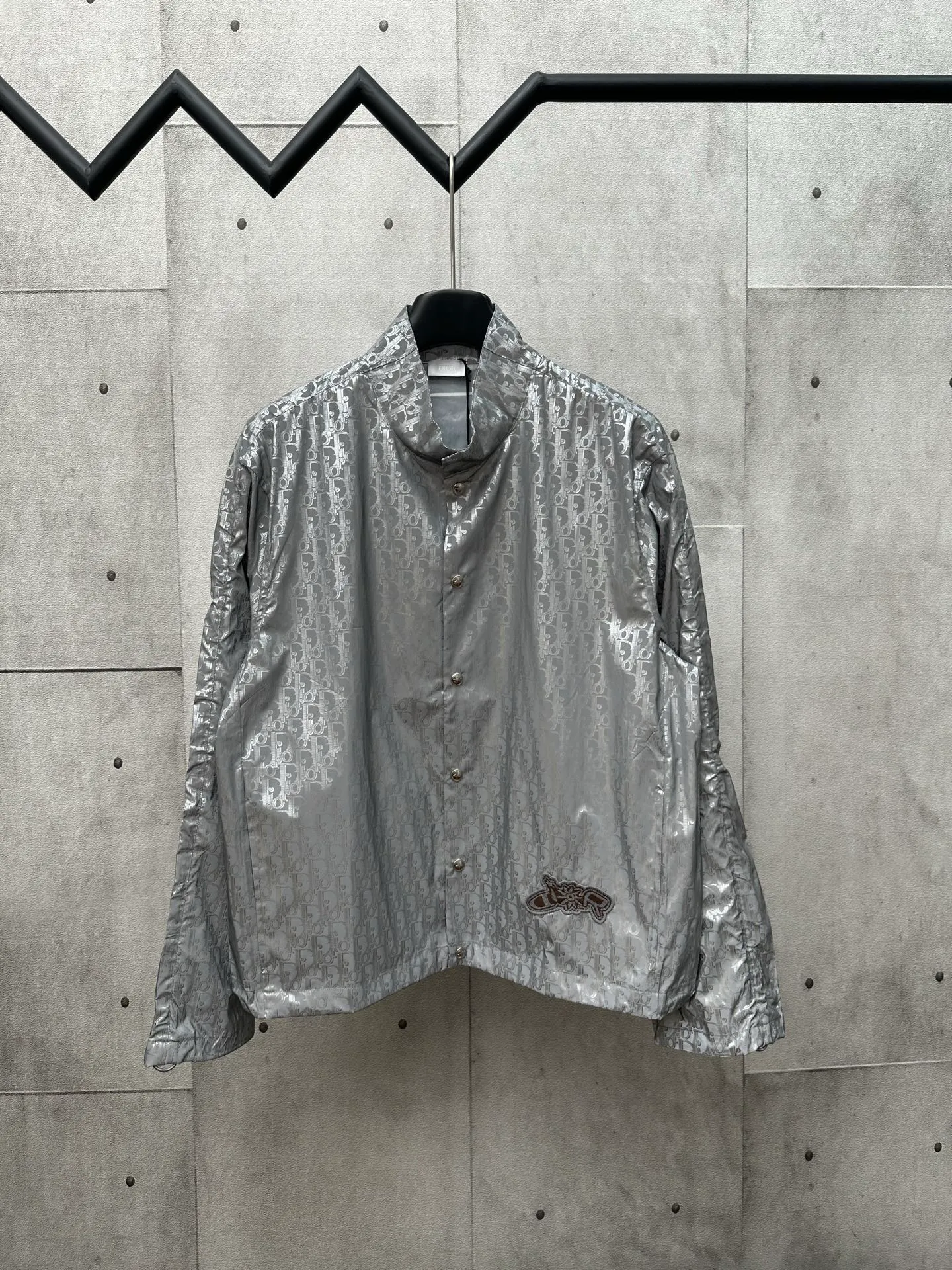 🅿️500 DIOR Dior 25ss Lewis Hamilton FW25 Capsule Series Twill Oblique Printed Reflective Single-Breasted Snap Button Oversized Shirt Size: S M L XL