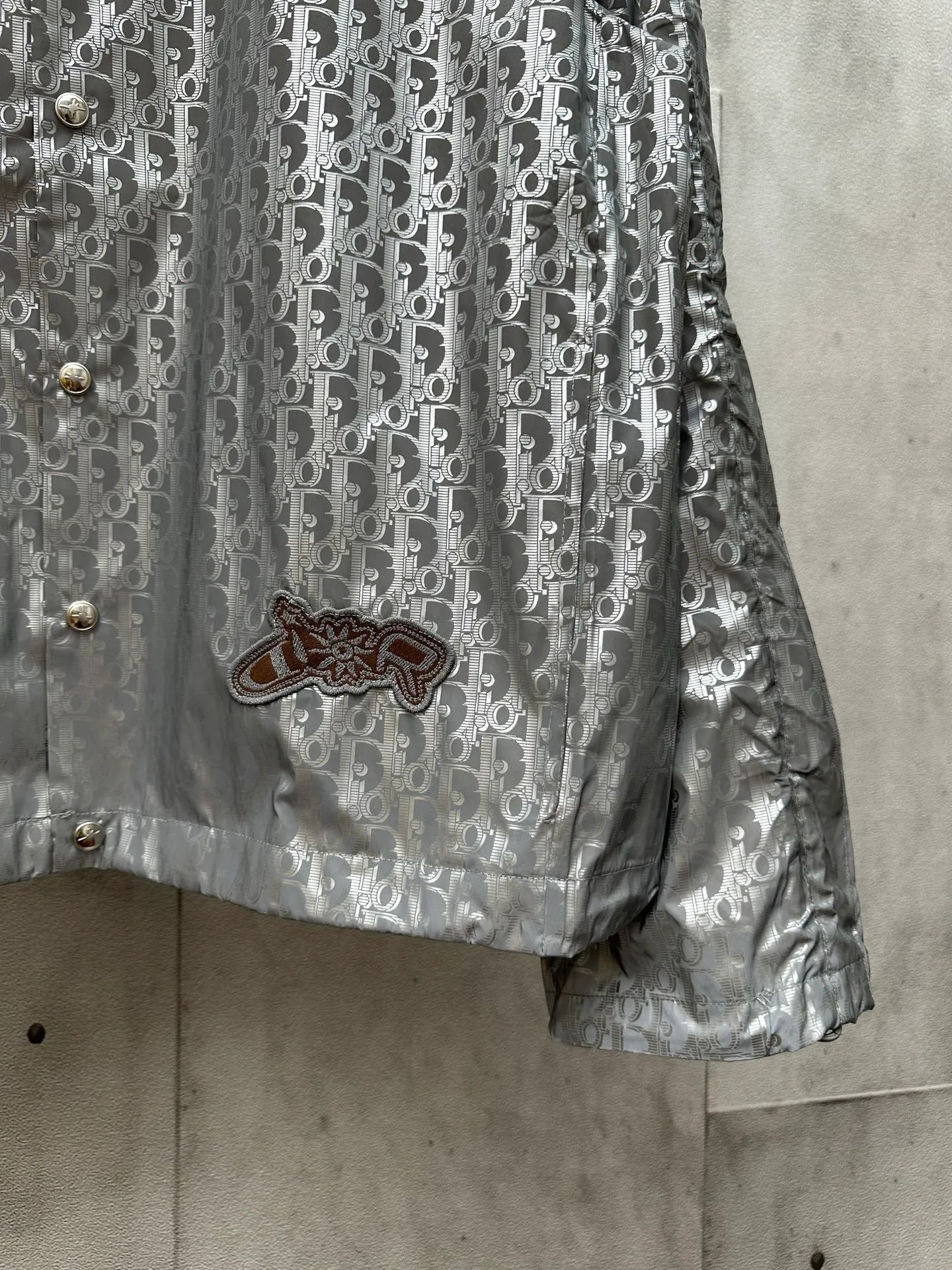 🅿️500 DIOR Dior 25ss Lewis Hamilton FW25 Capsule Series Twill Oblique Printed Reflective Single-Breasted Snap Button Oversized Shirt Size: S M L XL