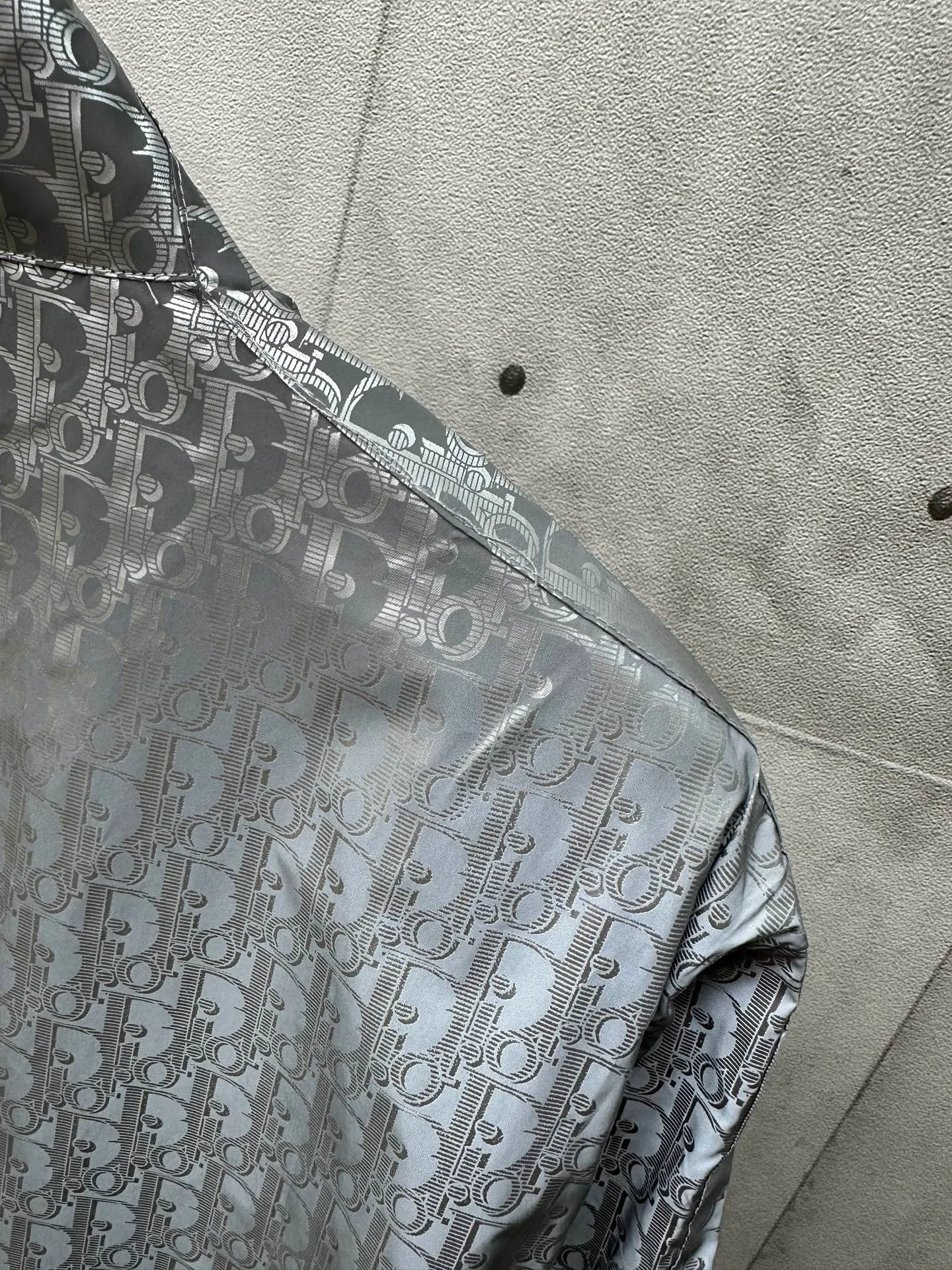 🅿️500 DIOR Dior 25ss Lewis Hamilton FW25 Capsule Series Twill Oblique Printed Reflective Single-Breasted Snap Button Oversized Shirt Size: S M L XL