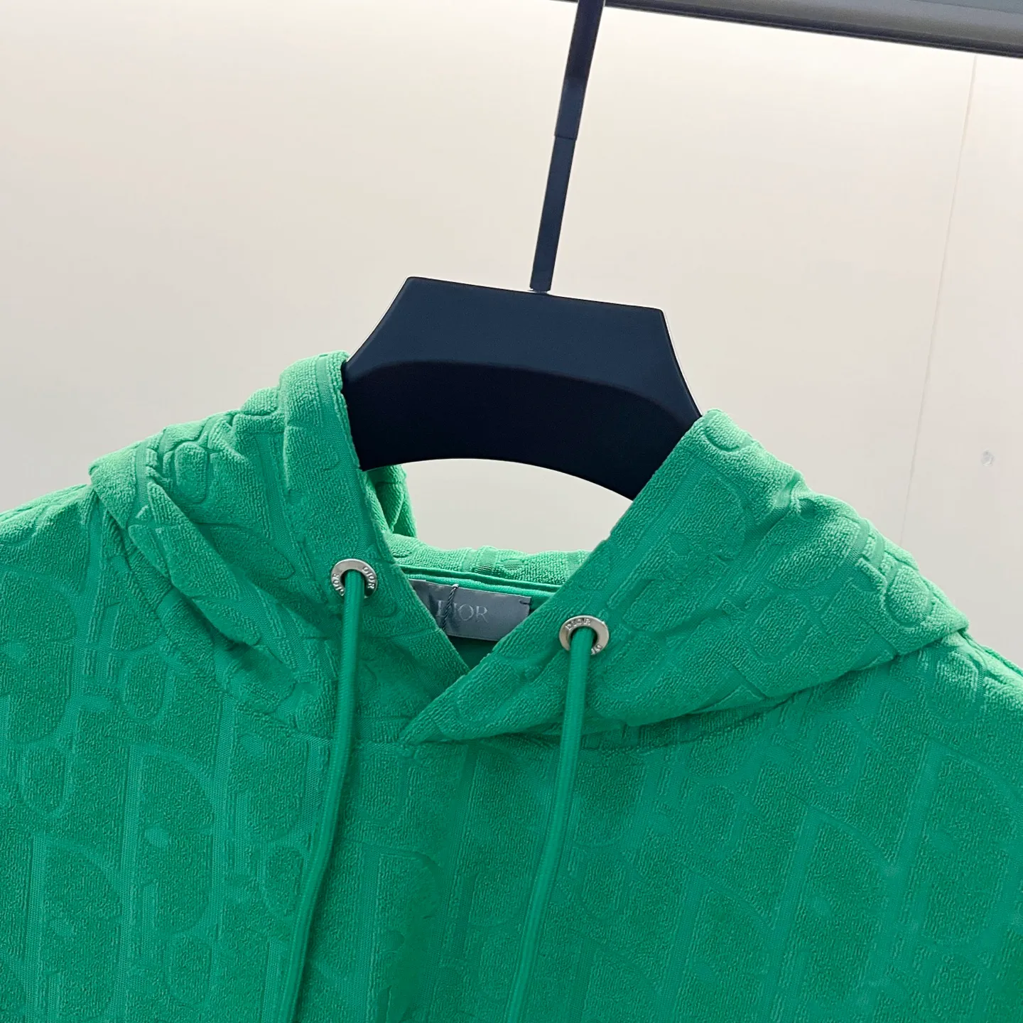 🅿️290 DIOR/Dior 420g custom jacquard fabric hooded sweatshirt, classic presbyopia dark pattern letters LOGO jacquard logo, official synchronization, high version, high quality, fashionable personality, versatile trend, pure original quality, original fabric, hangtag, collar label, washed wheat, three complete labels, color: black, white, royal blue, green, light blue, brown. Size: XS-L