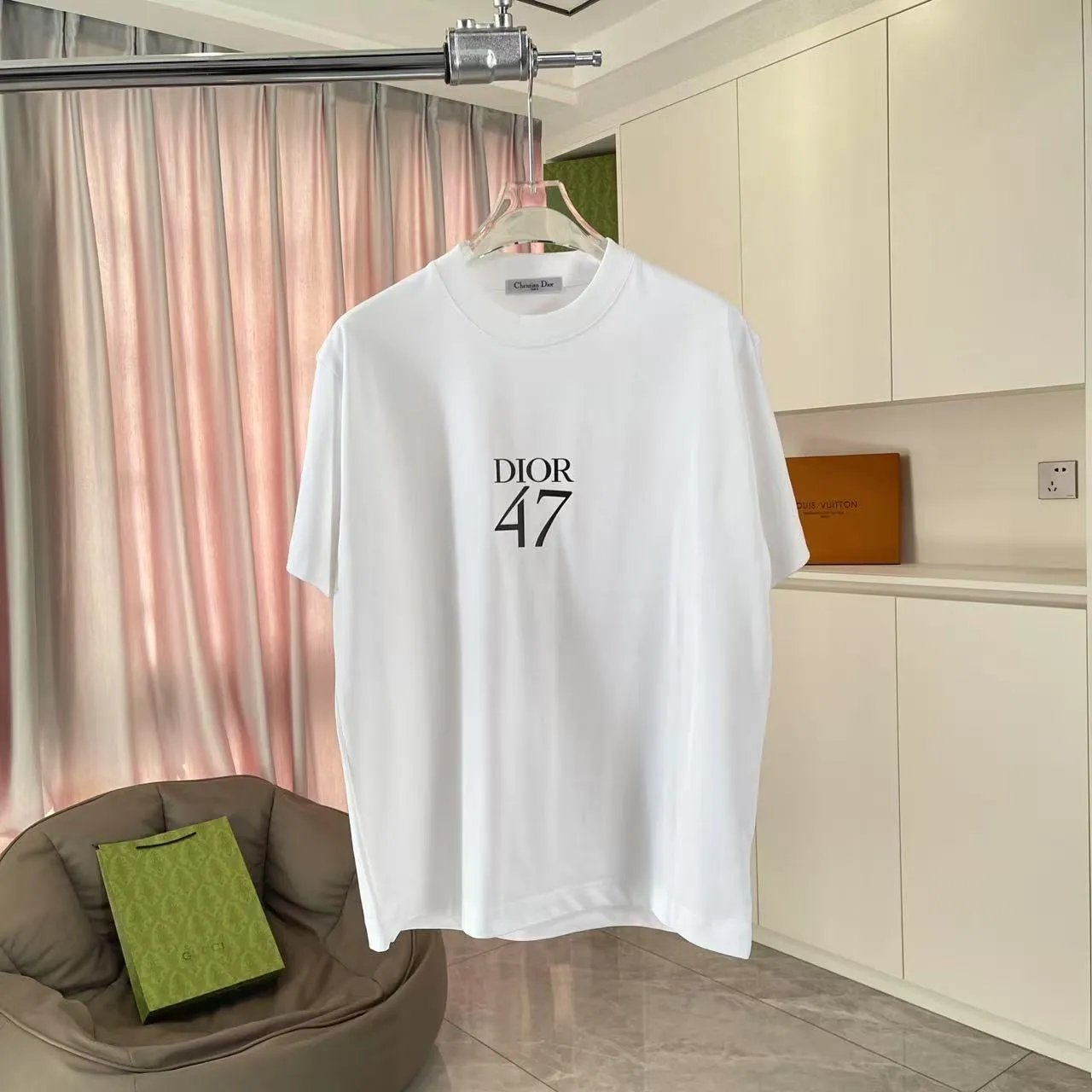 🅿️170 Dio Dior 2025 summer new style Letter logo three-dimensional silicone printing Short-sleeved T-shirt Customized fabric 300g Same style for men and women Color: Black White Sky Blue Iron Gray Size: S M L XL XXL Five codes​
