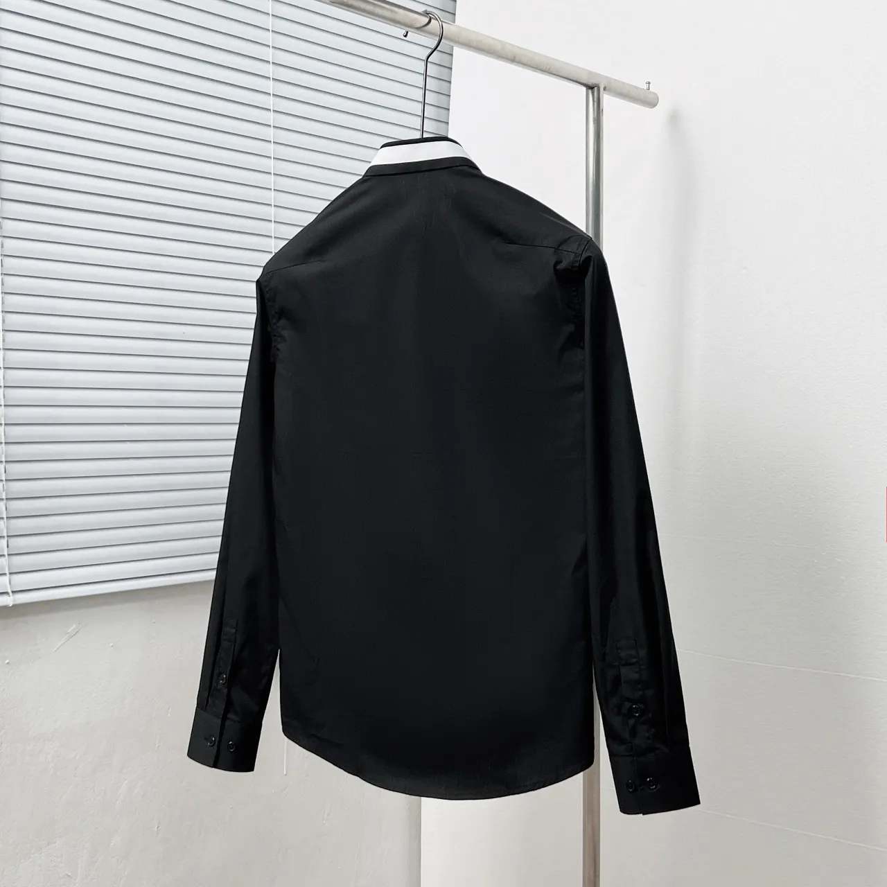 🅿️366 DIO*/Dior collar color-blocked webbing bee classic embroidered shirt Size: M-3XL Color: black white