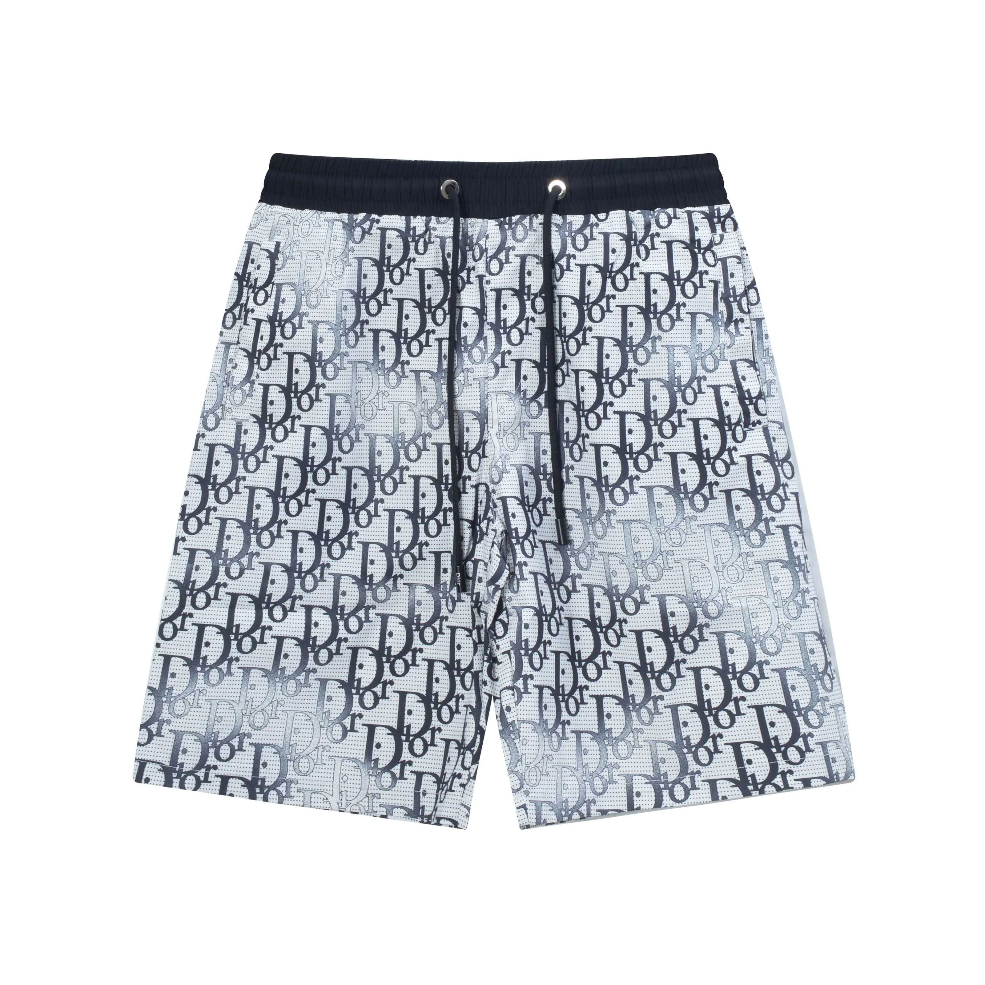 🅿️170 2025 DiOR Dior's new quick-drying beach shorts, customized fabrics, with presbyopic craftsmanship and logo printed all over. The version is tight and three-dimensional, with straight stripe splicing. The customized trouser cord hardware has strong texture and smoothness. The upper body is comfortable and breathable. It has a concave and convex three-dimensional feel. It is fashionable and casual. Color: Black Blue Size: M-4XL