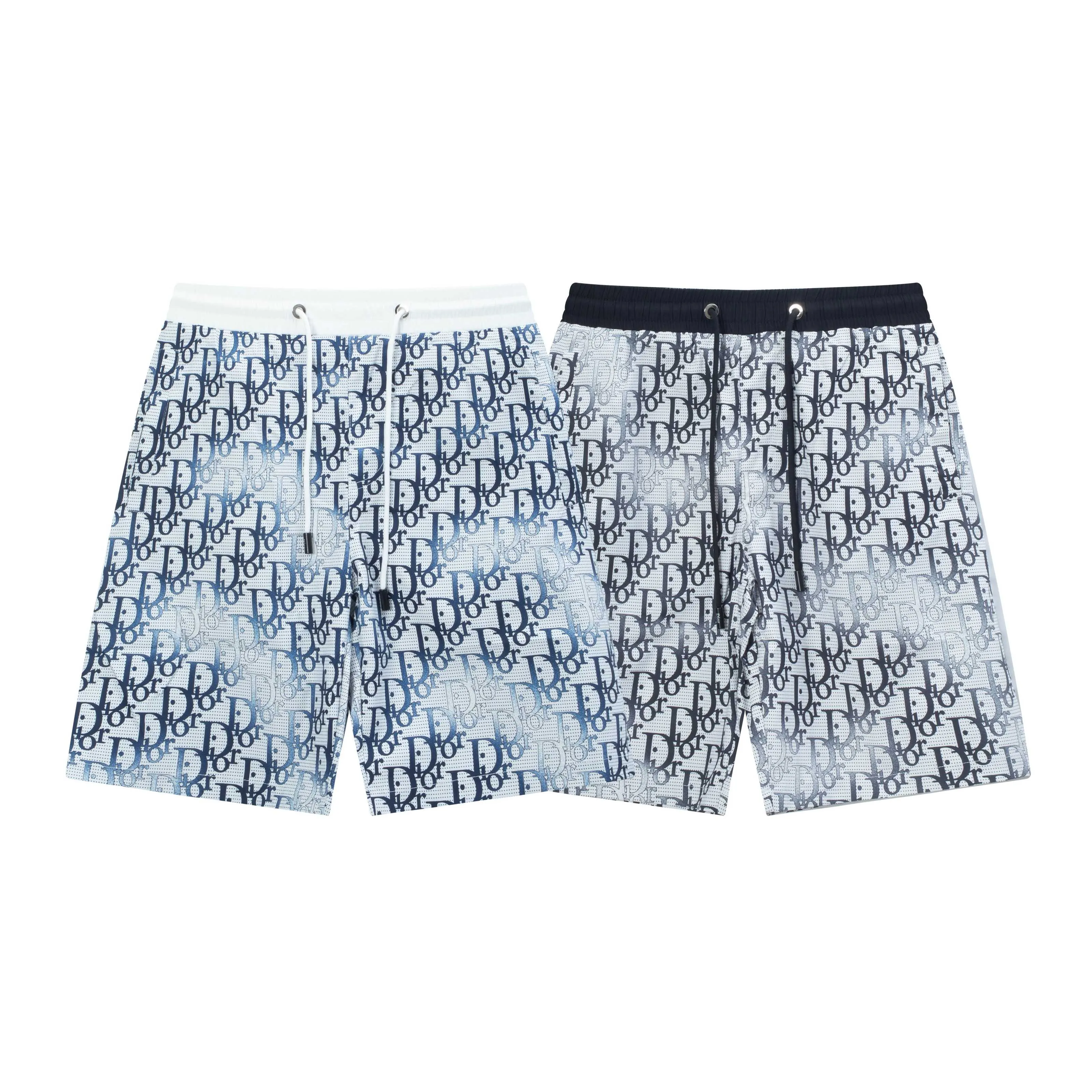 🅿️170 2025 DiOR Dior's new quick-drying beach shorts, customized fabrics, with presbyopic craftsmanship and logo printed all over. The version is tight and three-dimensional, with straight stripe splicing. The customized trouser cord hardware has strong texture and smoothness. The upper body is comfortable and breathable. It has a concave and convex three-dimensional feel. It is fashionable and casual. Color: Black Blue Size: M-4XL