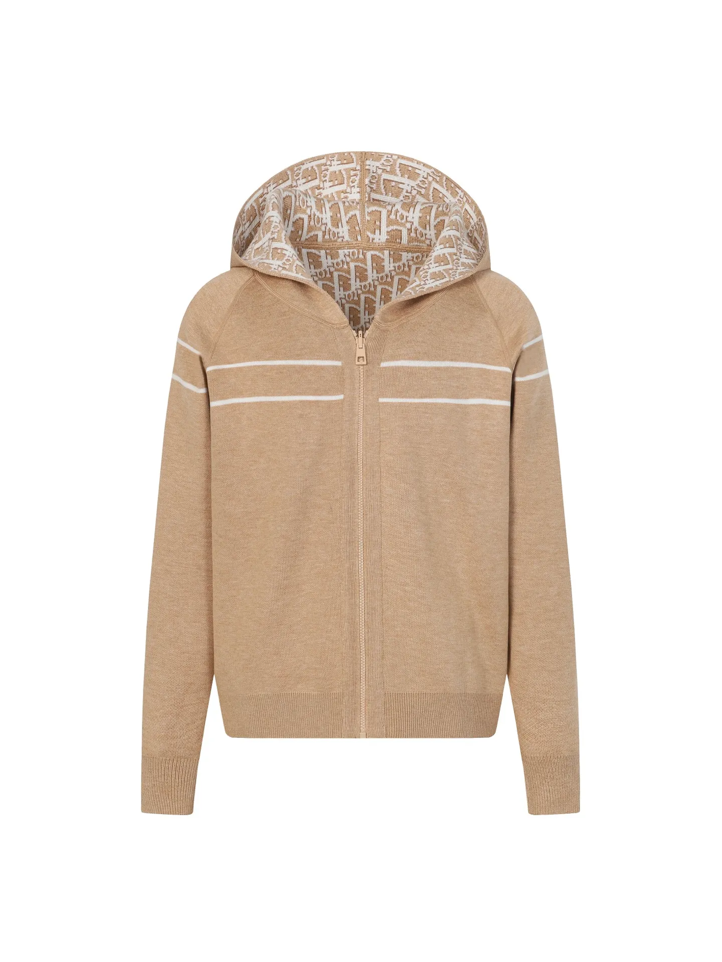 🅿️540 DIOR/Dior double-sided jacquard cashmere knitted hood (brown). The original version was purchased for 22,337 and developed. The fabric is made of cashmere blended knitted fabric, which is soft and comfortable. It features a zip closure at the front and subtle ribbed trimming at the cuffs and hem. The reversible design features a solid blue hue on one side and the brand's signature Oblique pattern on the other, with Cistian strap detailing on the back. The unlined cut ensures a light and effortless fit, while the slim fit creates an elegant silhouette. The entire piece has exquisite craftsmanship, double-sided knitting technology enables reversible wear, and ribbed edges enhance the three-dimensional effect. Dry cleaning and maintenance are recommended to maintain the delicate texture of cashmere fabrics. This piece is both casual and fashionable, and can be easily matched with all kinds of clothing, showing the brand's exquisite craftsmanship and classic aesthetics. Color: Navy Gray Light Gray Brown Size: S M L