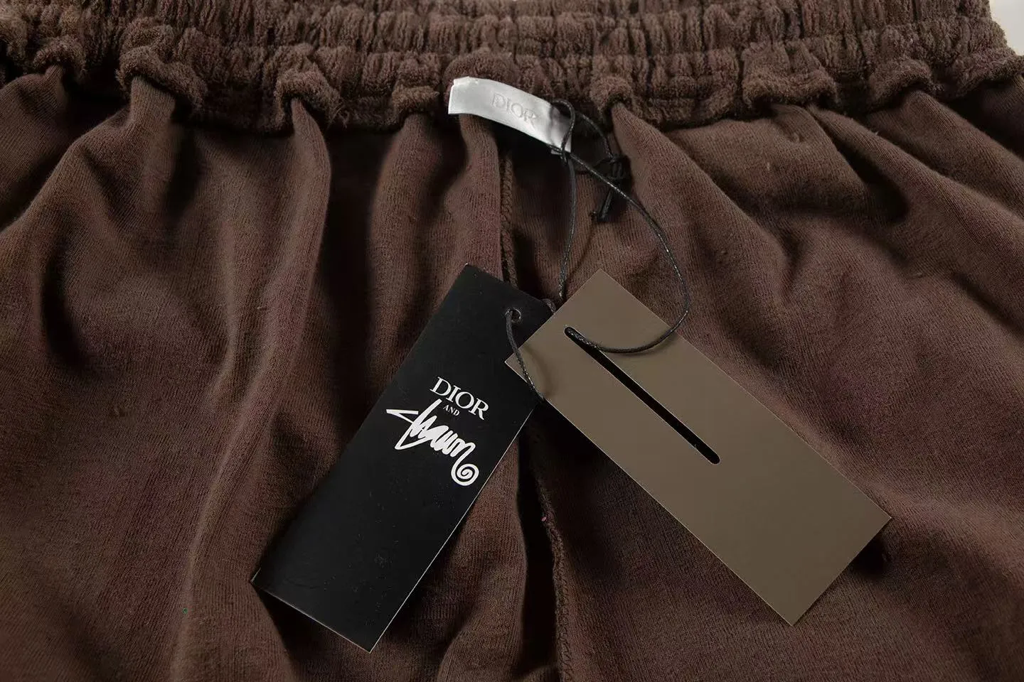 🅿️170 ❥B806# High quality Dior 2025Fall spring and summer new series Presbyopia jacquard terry shorts Custom-woven and dyed pure cotton 100% gram weight 300G fabric Positioning and tailoring heavy material size: S M L XL Color: brown