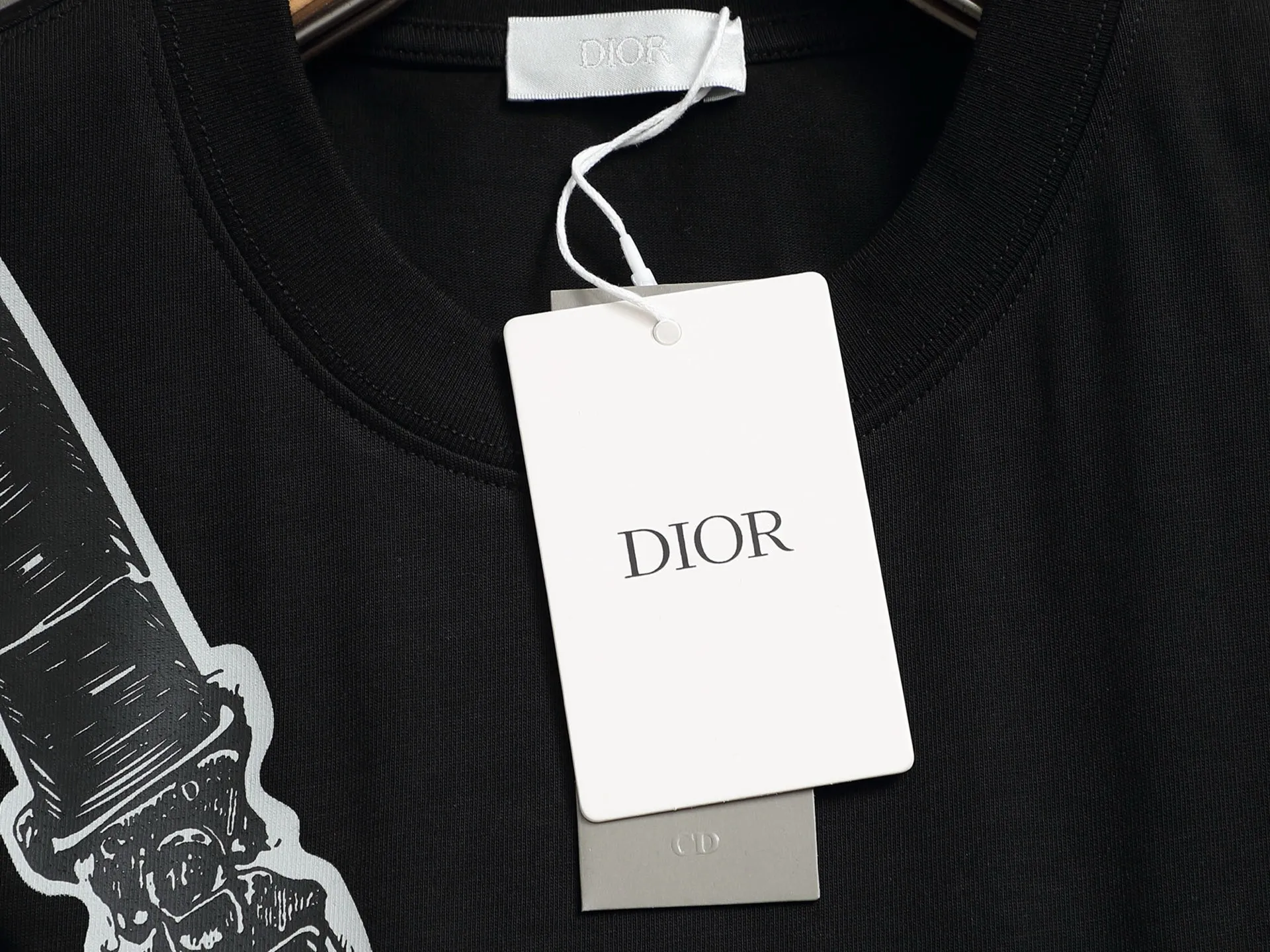 🅿️170 DIOR Dior 2025 SS spring and summer new short-sleeved T-shirt with letter embroidery design, made of 260g double-ply double yarn cotton fabric. The fabric has been washed and treated to make it more comfortable to the touch. Complete with three labels. Color: White Black Size: XS-L
