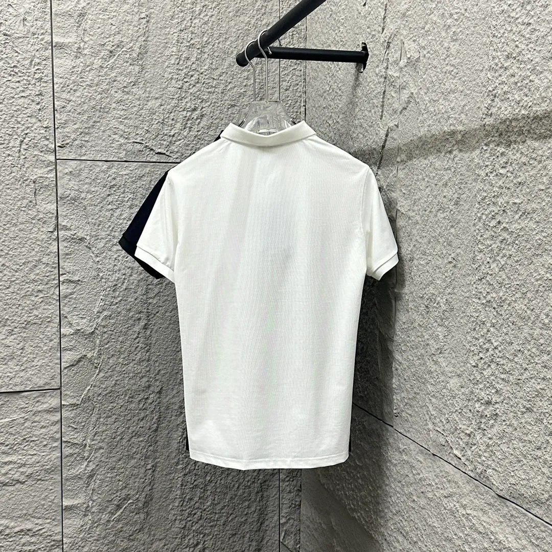 🅿️180 Dio*Dior* short-sleeved POLO 2025 spring and summer new style, simple letters 1947 embroidered pique fabric, short-sleeved polo stand-up collar, same style for men and women Size: M L XL 2XL 3XL Color: black white
