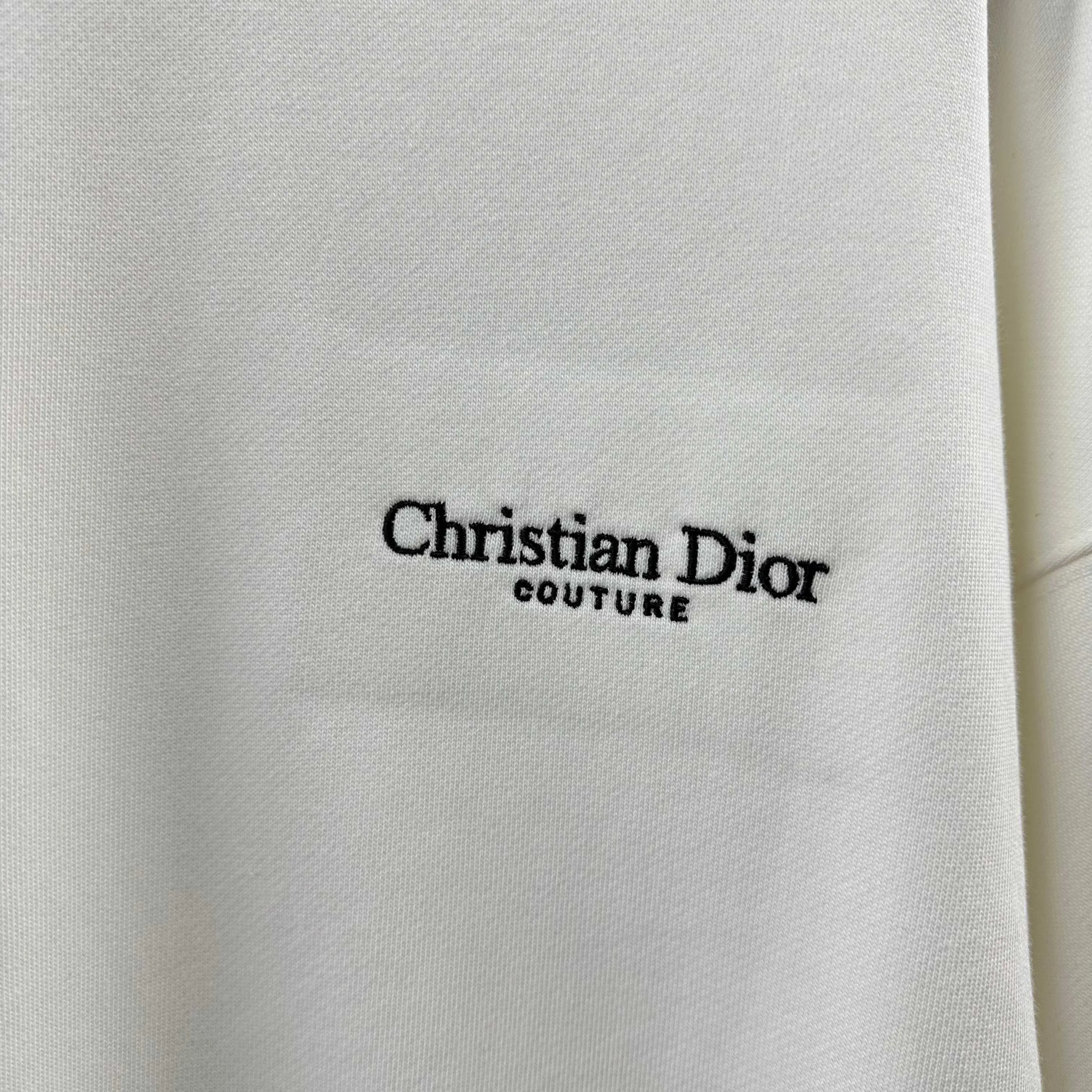 🅿️260 Dio* Christian Dior 2025 early autumn and winter new style, simple embroidery of classic letters, printed letters on the back, simple and elegant, custom terry fabric, long-sleeved round neck sweatshirt, same style for men and women, color: black, white, size: S (90-130 pounds) M (120-150 pounds) L (140-165 pounds) XL (160-180 pounds) XXL (180-210 pounds)