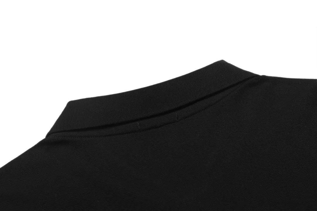 🅿️190 DIOR Dior 2025 new style embroidered bee logo couple casual polo shirt ·Customized pique cotton fabric ·Imported Tajima machine embroidery technology ·Collar label, hangtag, main mark and three labels complete Color: Black Size: M-XXXL