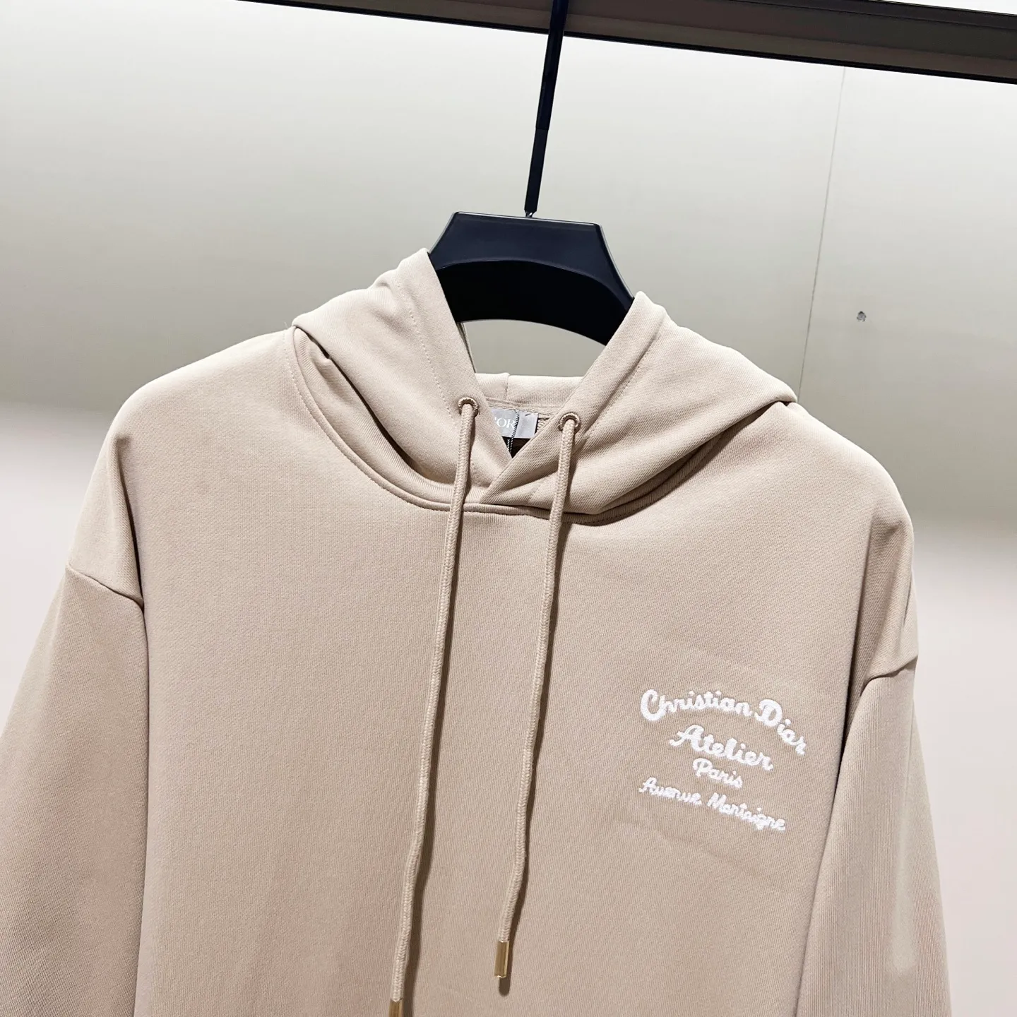 🅿️290 DIOR/Dior 420g pure cotton fabric hooded sweatshirt, front and back knot letter signature ✍️embroidery🪡LOGO logo, official synchronization, high version, high quality, fashionable personality, versatile trend, pure original quality, original fabric, tag, collar label, washed wheat, complete three standards, color: black, khaki, white, gray. Size: XS-L