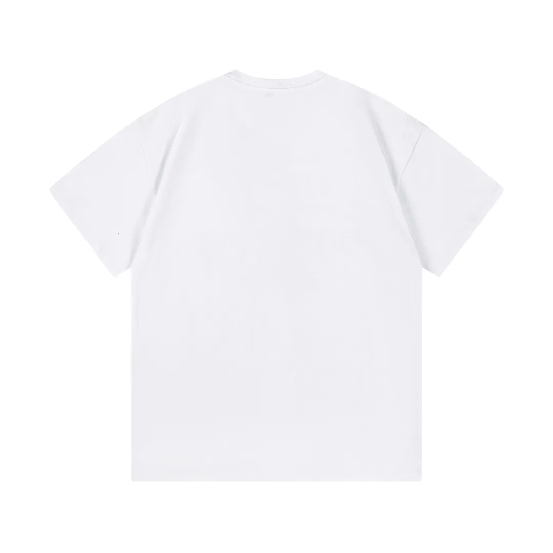 🅿️170 DIOR Dior 2025 early spring new style, customized 270g double yarn pure cotton fabric, patch denim jacquard letter logo, couple style, short-sleeved T-shirt, color: white, size: XS-L