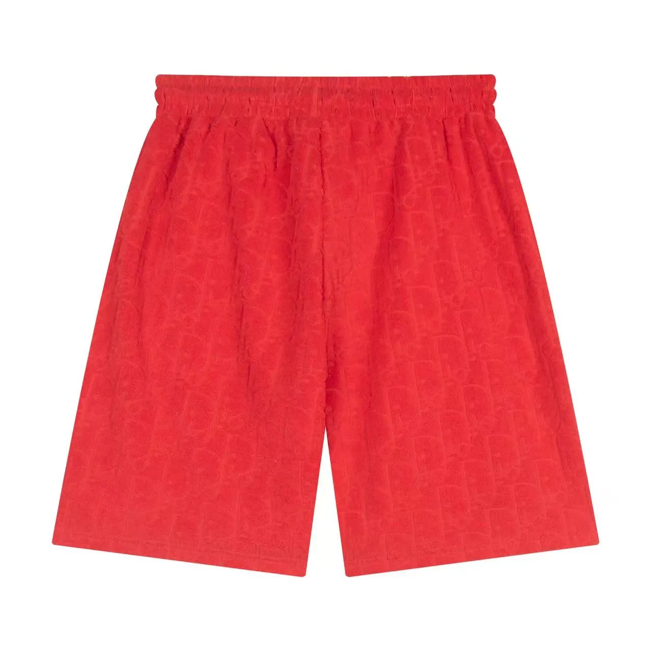 🅿️170 ❥B806# High quality Dior 2025Fall spring and summer new series Presbyopia jacquard terry shorts Custom weaving and dyeing pure cotton 100% gram weight 300G fabric Positioning and cutting heavy material size: S M L XL Color: red