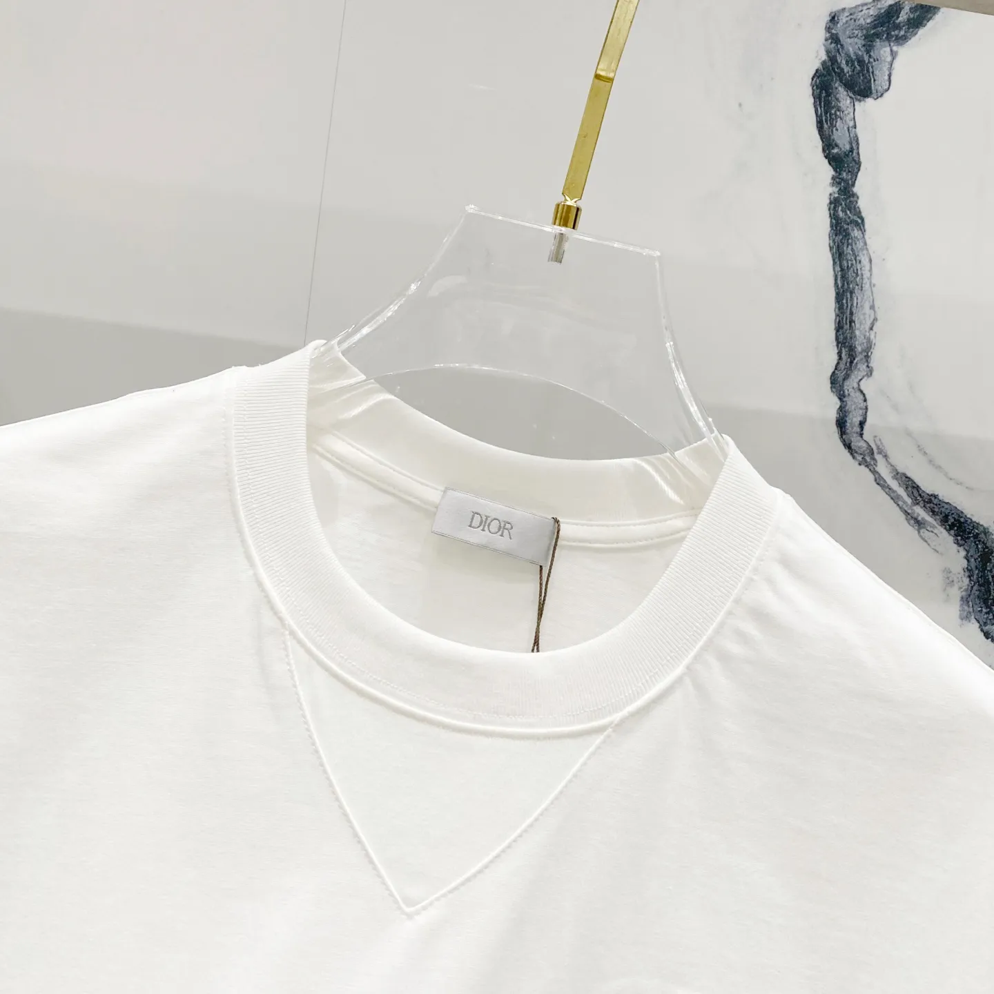 🅿️200 DIOR 320g round neck short-sleeved T-shirt, simple floral CD letter small label embroidery🪡LOGO logo, official synchronization, 1:1 original mold opening, fashionable personality, versatile trend, pure original quality, original washed fabric, tag, collar label, washed wheat, complete three standards, color: black, white. Size: S-XL