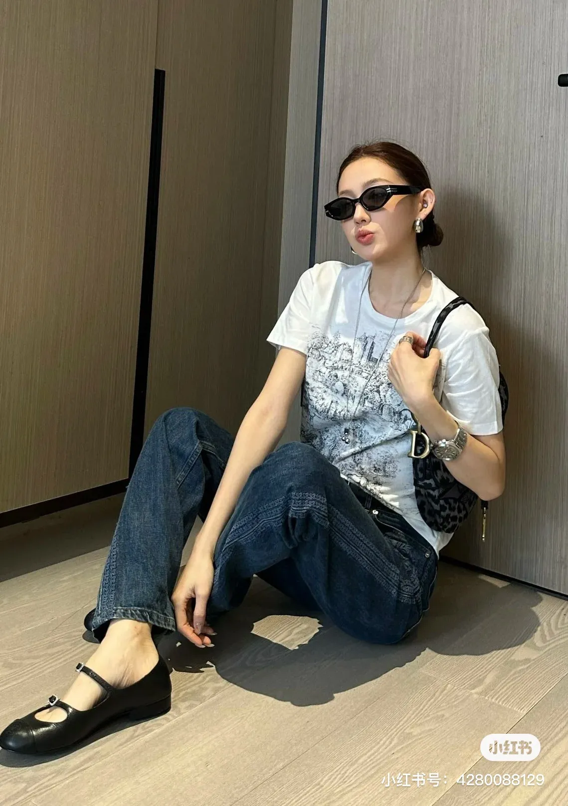 🅿️130 M128#Dior•25ss new linen non-sensory printed embroidered short-sleeved T-shirt ✅✅✅Ready stock Focus on quality Feel free to compare Size: S M L Color: White