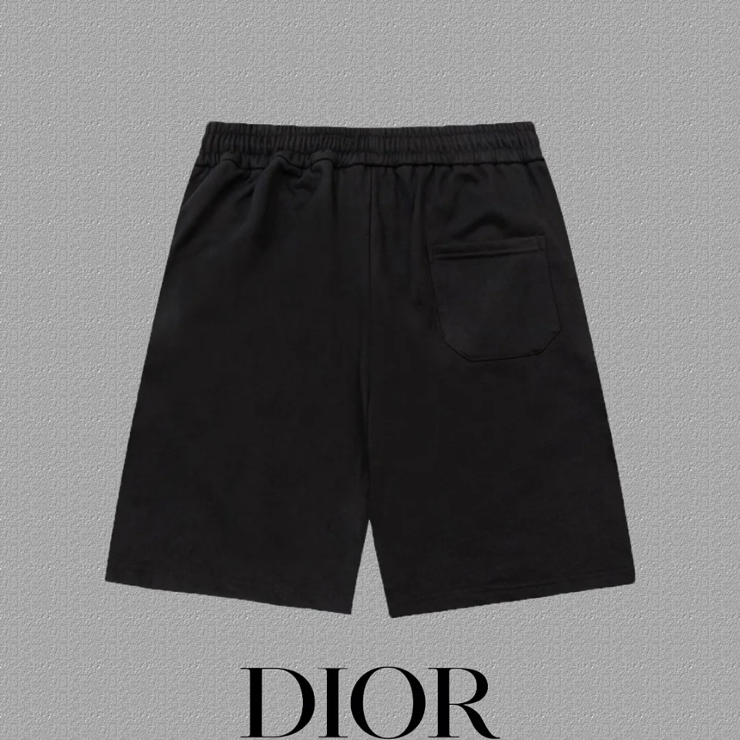 🅿️220 [DIOR] Classic letter embroidered shorts. Popular custom-made 400g active version of pure cotton fabric. Using three-dimensional embroidery technology. The three-dimensionality is clearly visible. The fabric is comfortable and textured. Size: S-XXL Color: Black