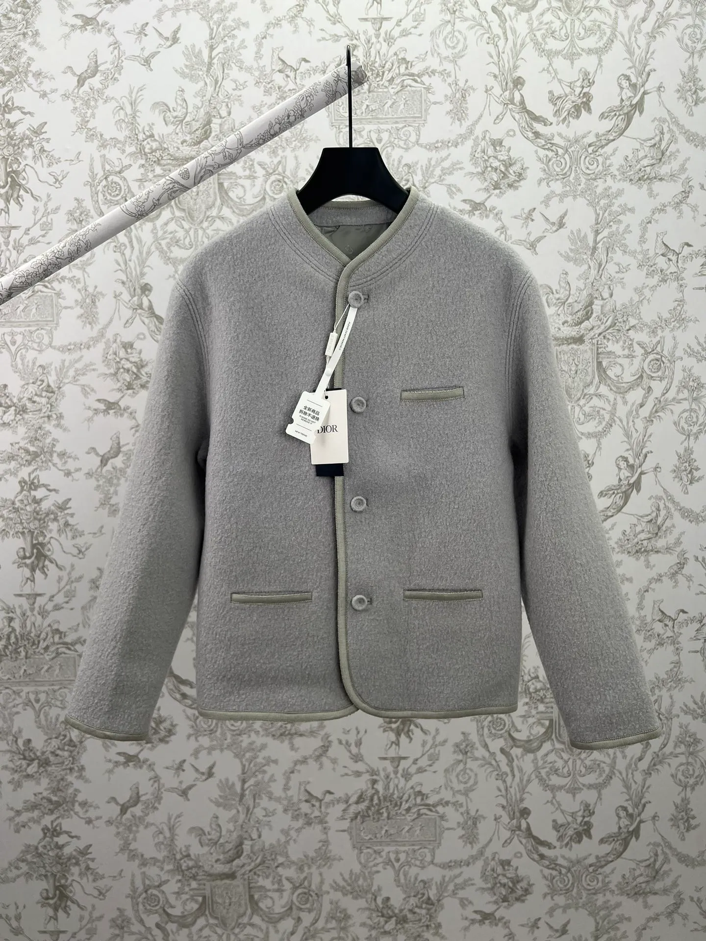 🅿️1100 Dior 25ss new summer men's wear series sheep wool jersey jacket men's gray high version code number: S.M.L.