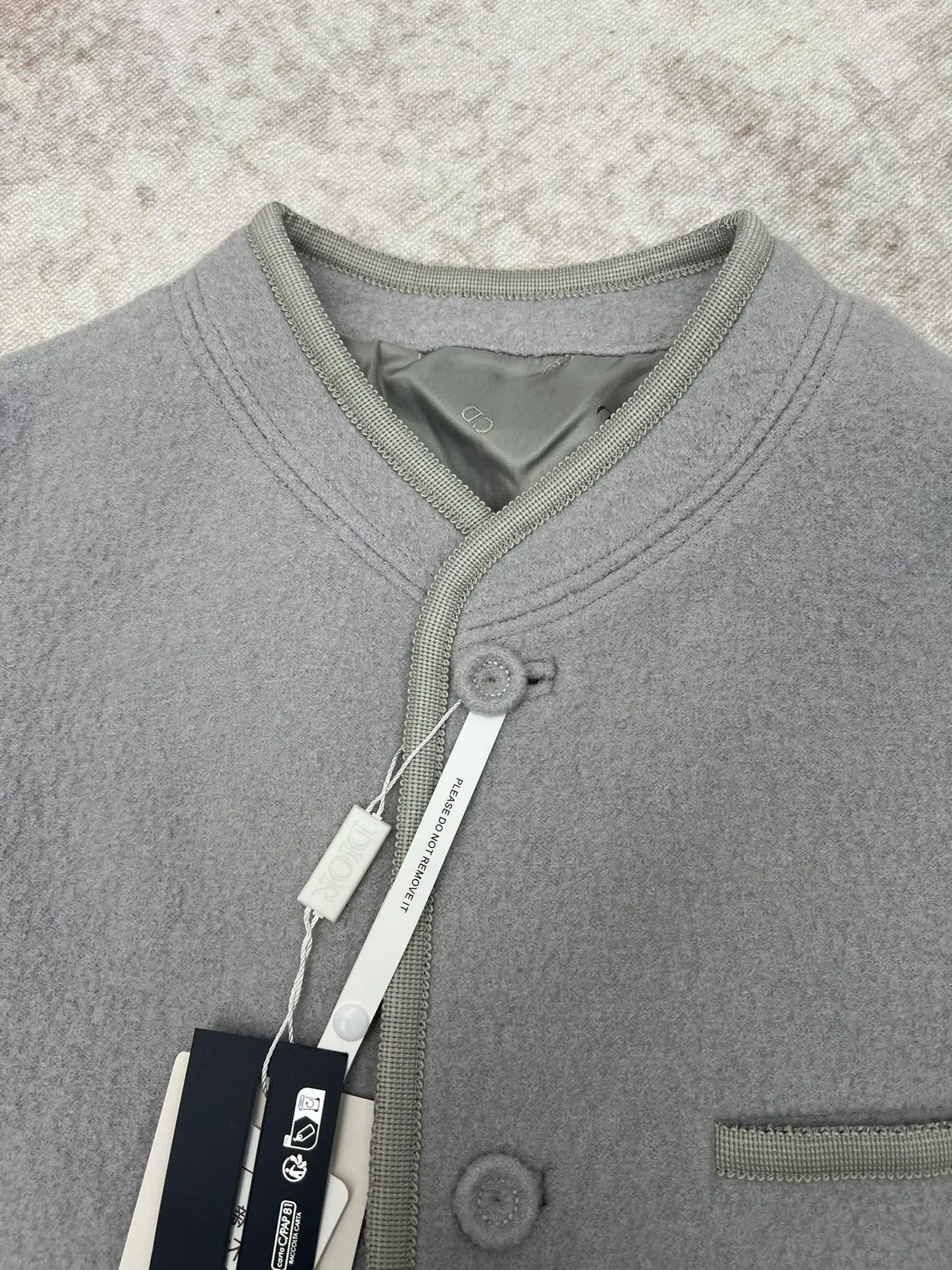 🅿️1100 Dior 25ss new summer men's wear series sheep wool jersey jacket men's gray high version code number: S.M.L.