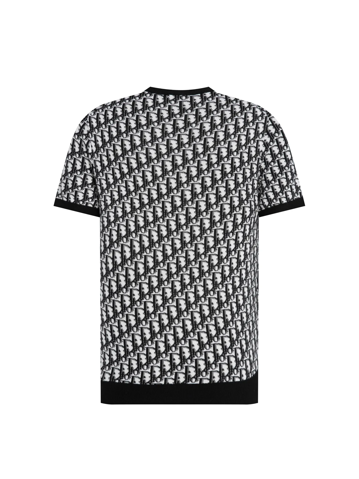 🅿️330 (ZP version) - Classic Dior official website letter jacquard round neck Tencel knitted short sleeves, same style for men and women - Made of ZP custom-dyed Tencel knitted fabric, threads are custom-dyed in the same cylinder with zero color difference, full set of accessories customized to distinguish the market currency, welcome to compare - Color Black White - Size S M L XL