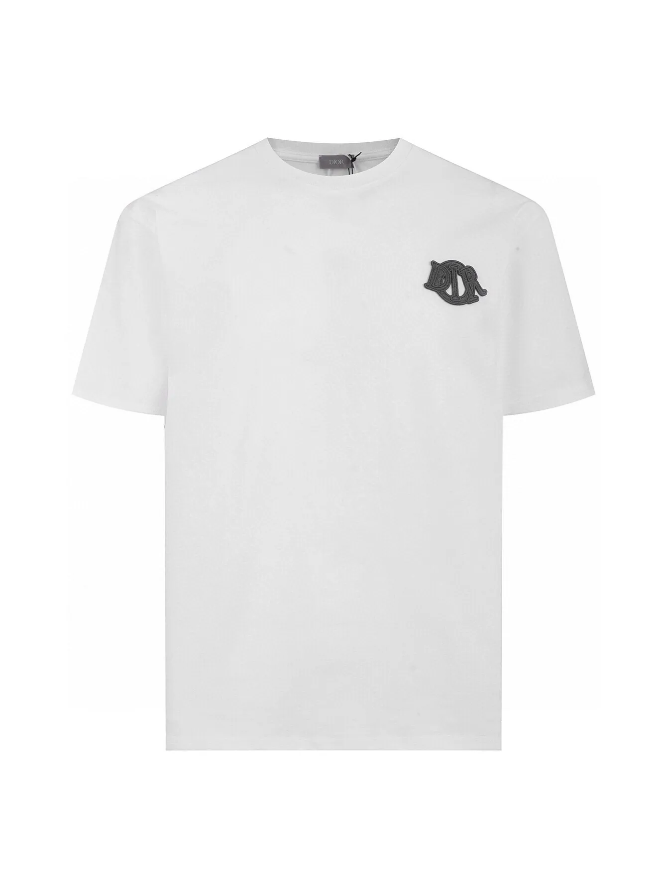 🅿️240 (ZP version) cabinet pressure-free version - Dior Dior 24 latest official website Three-dimensional embroidered short-sleeved T-shirt with chapter on the chest, same style for men and women - Used 300g of the original washed 100% cotton custom-dyed double yarn fabric Threads are dyed in the same vat with zero color difference Exclusive quality difference currency Welcome to compare - Color: white apricot blue - Size: S M L XL