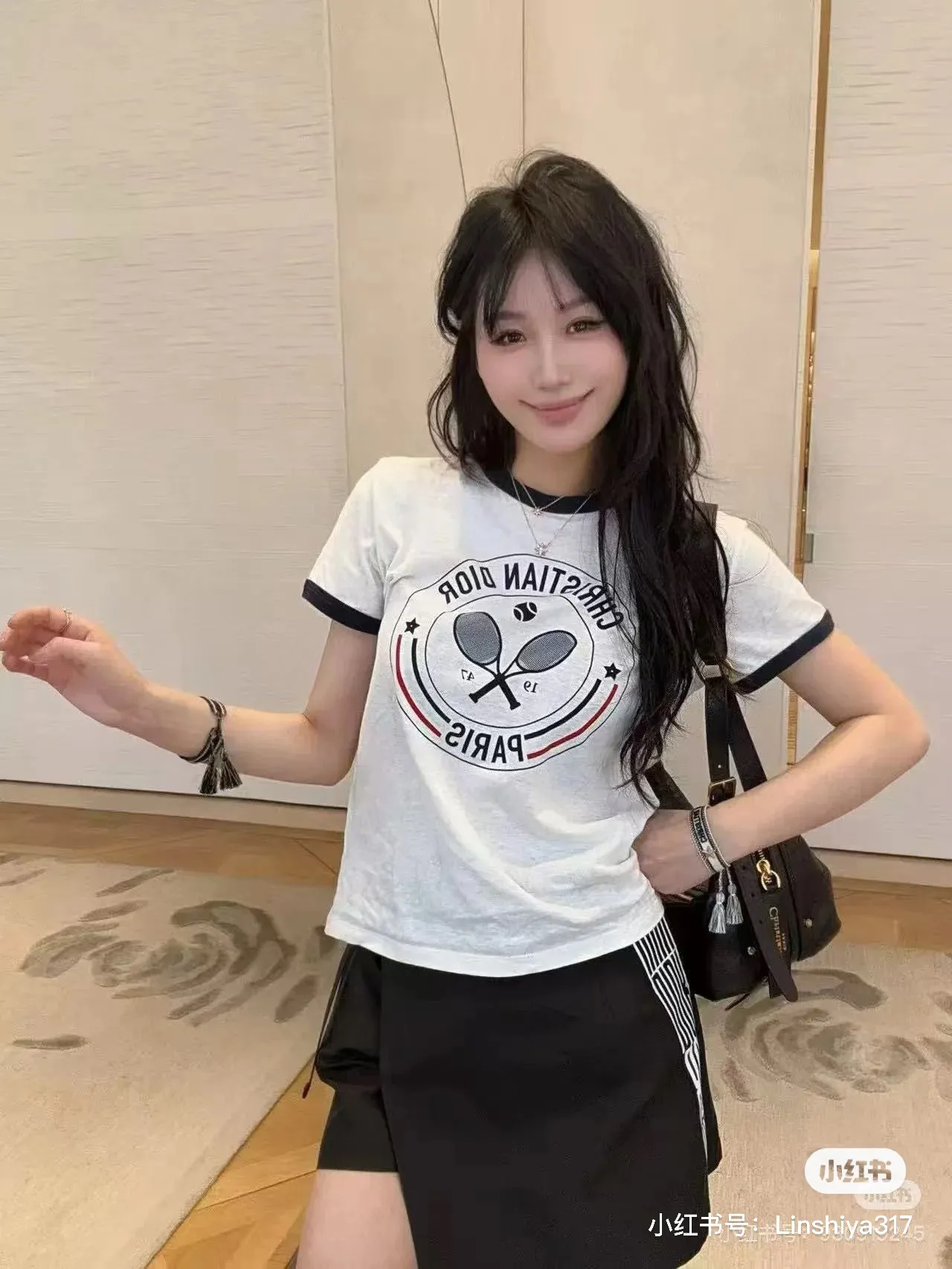🅿️130 M252#Dior•🇫🇷25ss new linen printed thin short-sleeved T-shirt ✅✅✅Ready stock Focus on quality and compare at will Size: S M L Color: White