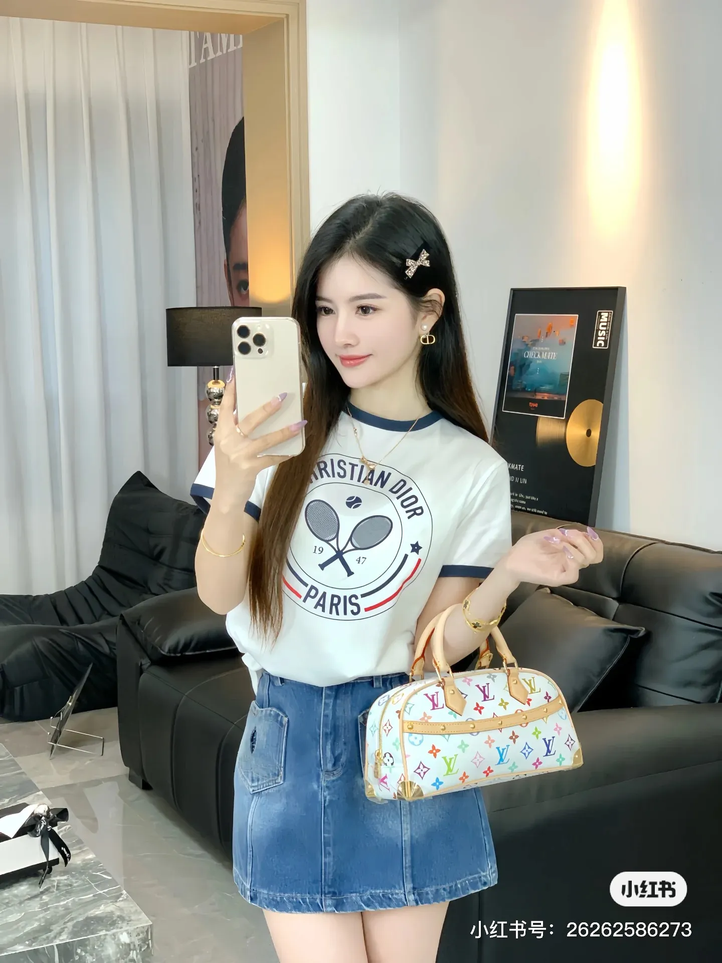 🅿️130 M252#Dior•🇫🇷25ss new linen printed thin short-sleeved T-shirt ✅✅✅Ready stock Focus on quality and compare at will Size: S M L Color: White