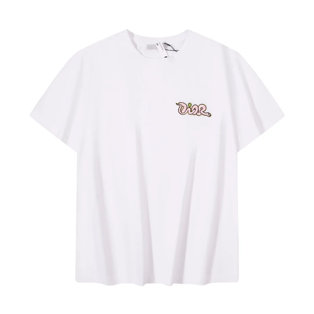 🅿️200 High-quality new DIOR-Dior-25 new Year of the Snake limited edition snake-shaped letter embroidery logo on the chest short-sleeved T-shirt Size: XS-L