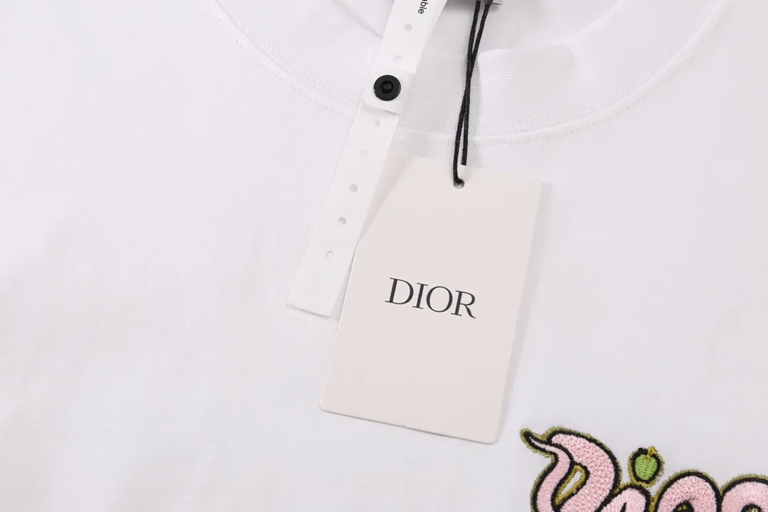 🅿️200 High-quality new DIOR-Dior-25 new Year of the Snake limited edition snake-shaped letter embroidery logo on the chest short-sleeved T-shirt Size: XS-L