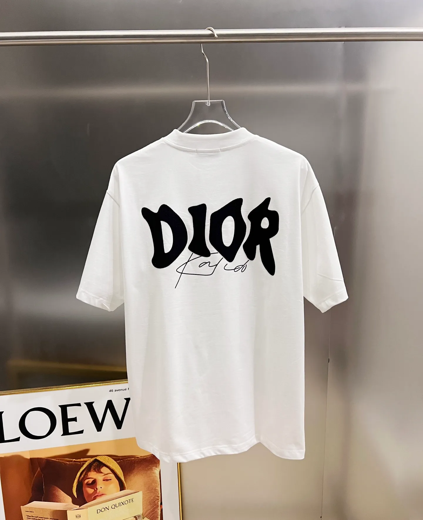 🅿️190 Dio* Dior 2025 autumn and winter new style Classic letter three-dimensional patchwork technology Simple and elegant Customized double yarn plain cotton fabric Short-sleeved T-shirt Same style for men and women Size S M L XL XXL Five sizes black white