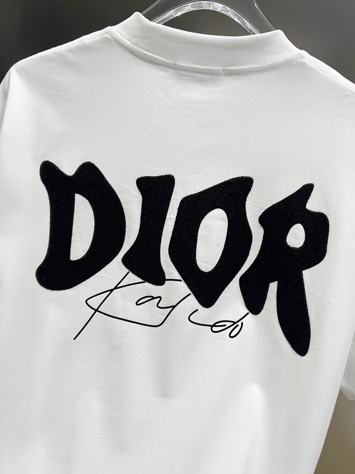 🅿️190 Dio* Dior 2025 autumn and winter new style Classic letter three-dimensional patchwork technology Simple and elegant Customized double yarn plain cotton fabric Short-sleeved T-shirt Same style for men and women Size S M L XL XXL Five sizes black white
