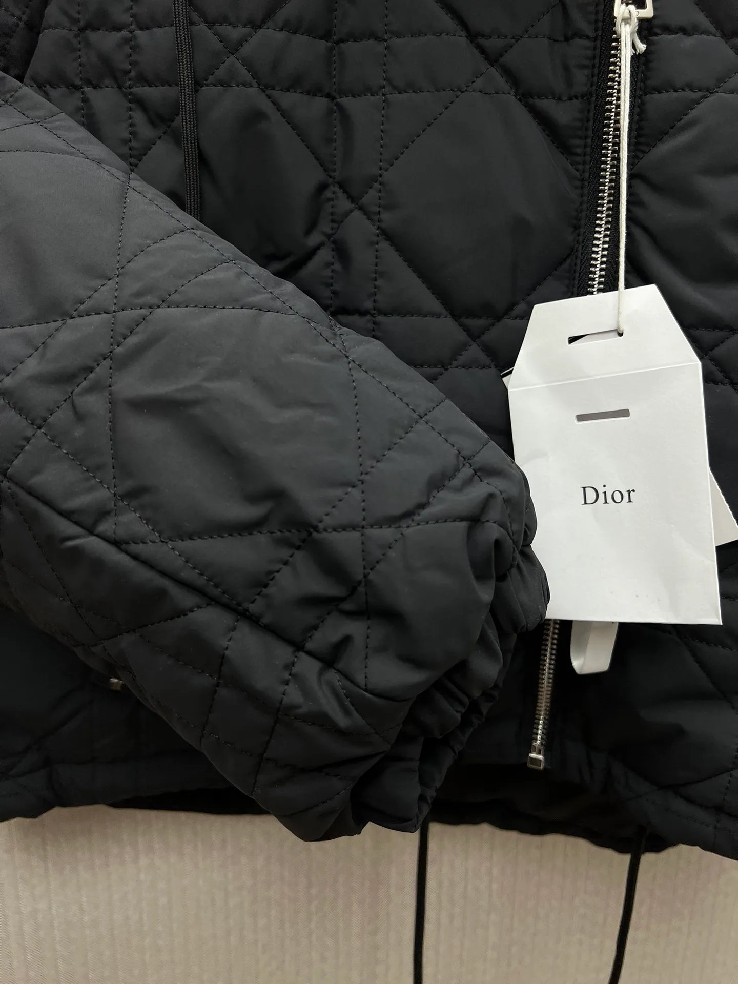 🅿️650 Dior 25ss new Dioralps quilted taffeta technical cannage pattern solid color hooded zipper long-sleeved cotton jacket women's size: S.M.L.