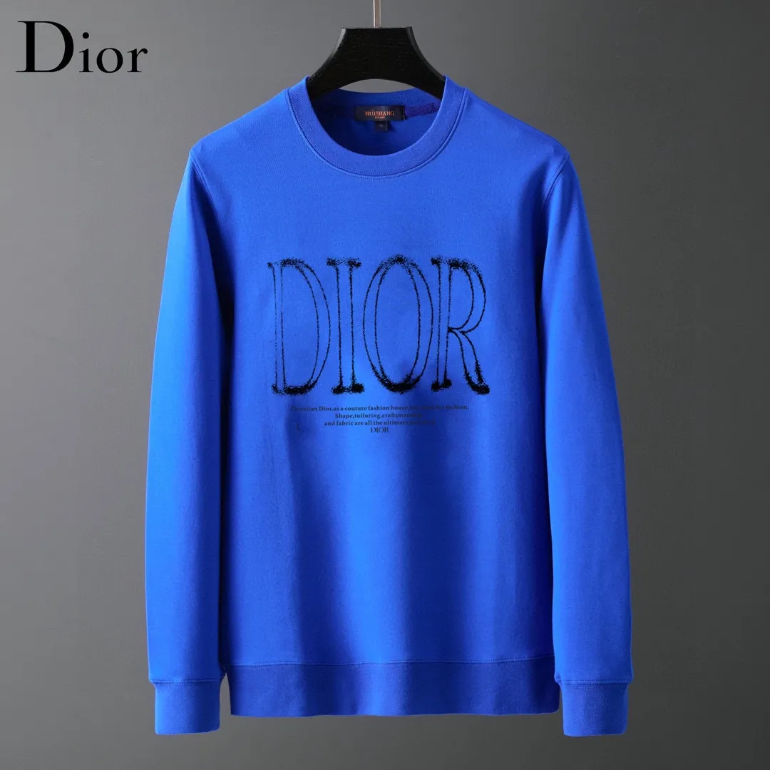 🅿️220 brand [DIOR Dior] (good news for fat people) 2025ss autumn latest long-sleeved round-neck sweatshirt, on sale simultaneously on the official website. Refreshing and breathable. Made of top Tencel Roman. Comfortable and soft. 3D three-dimensional clarity. Super fashion sense. Great for gifting and keeping for yourself. Size: M-5XL (can wear up to 220 pounds)