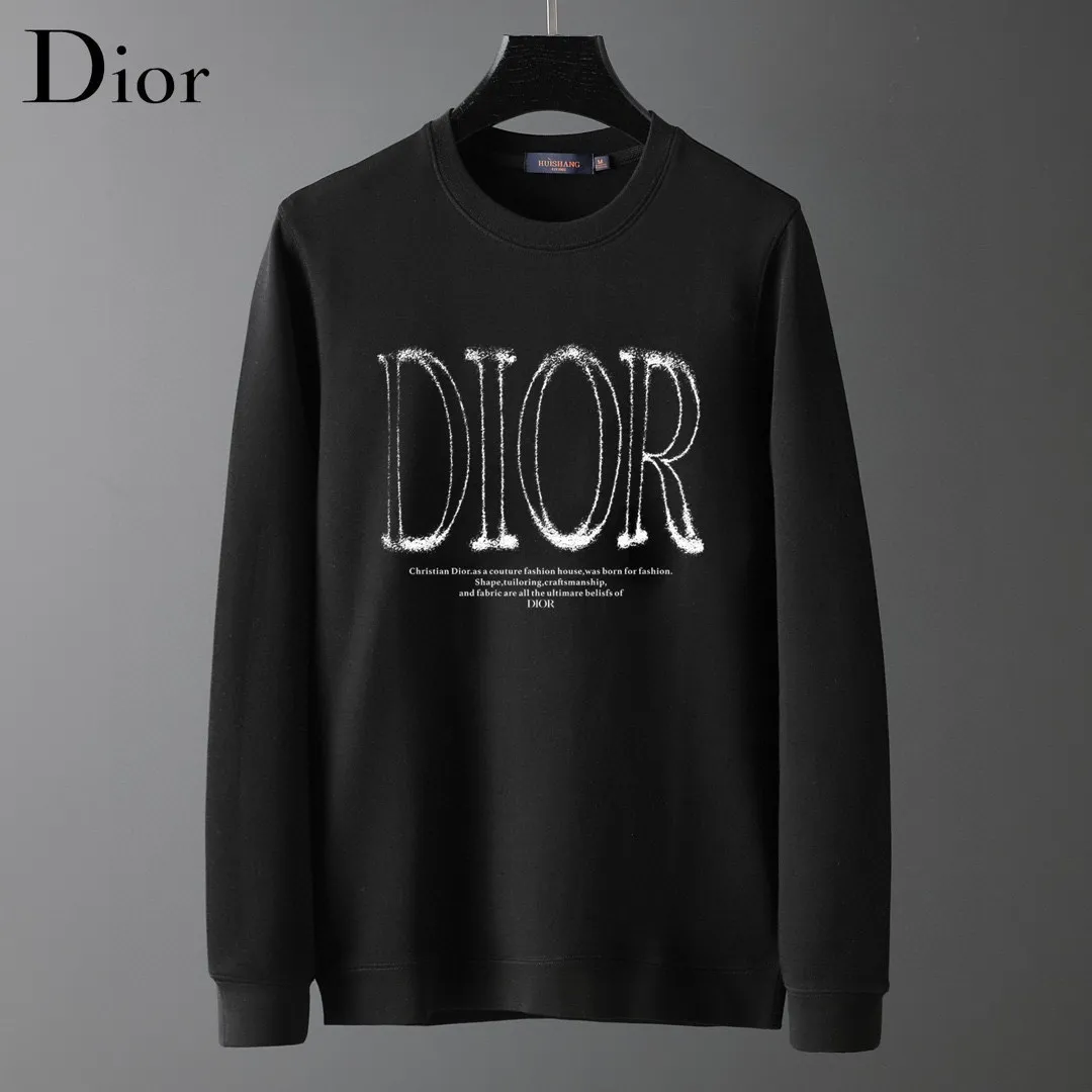 🅿️220 brand [DIOR Dior] (good news for fat people) 2025ss autumn latest long-sleeved round-neck sweatshirt, on sale simultaneously on the official website. Refreshing and breathable. Made of top Tencel Roman. Comfortable and soft. 3D three-dimensional clarity. Super fashion sense. Great for gifting and keeping for yourself. Size: M-5XL (can wear up to 220 pounds)